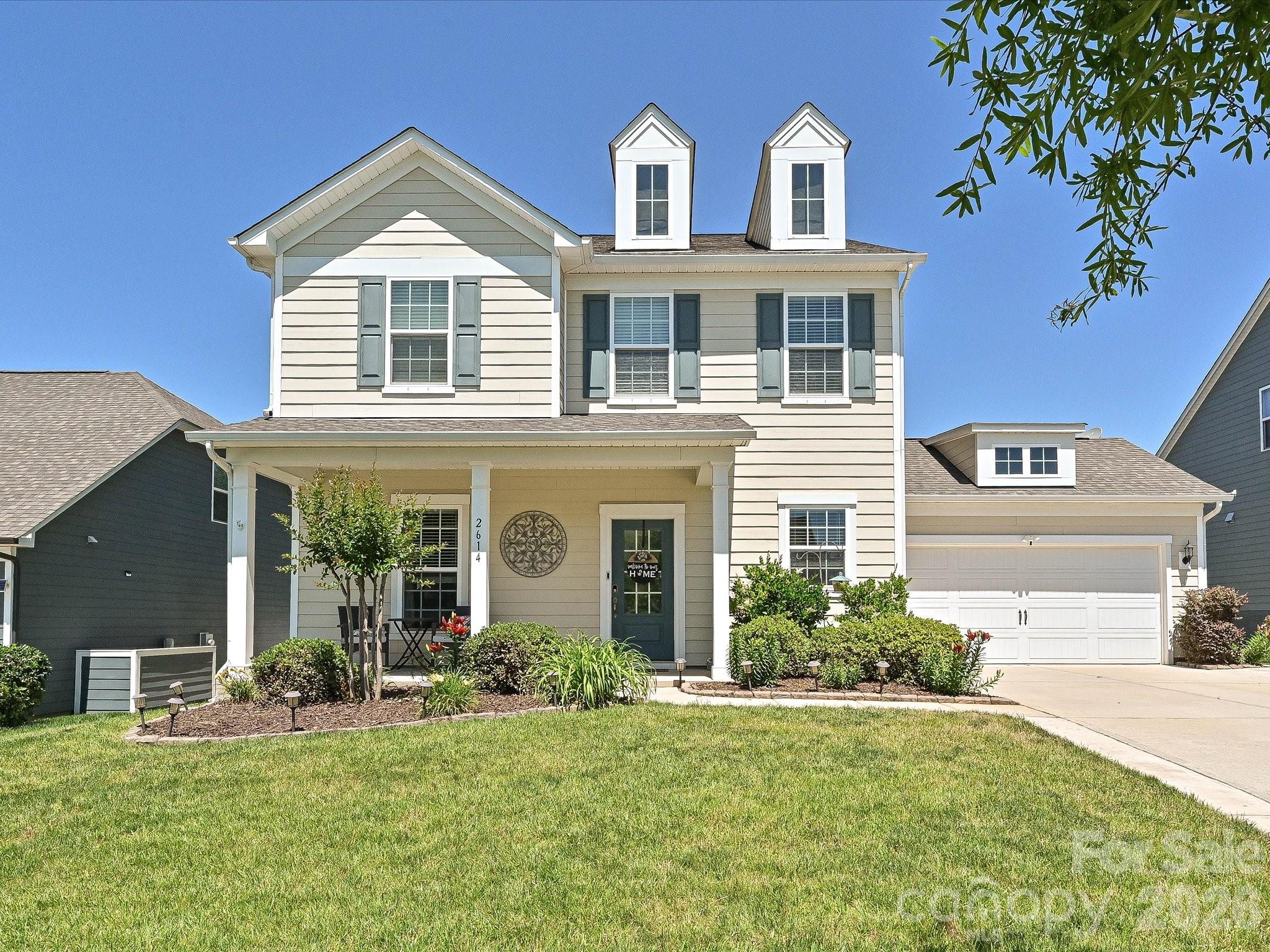 Welcome to this beautifully upgraded home in the desirable McCullough community, where thoughtful design, everyday comfort, and convenient access to both North and South Carolina come together. With 4 bedrooms, 3 bathrooms, and 10-foot ceilings on the main level, the home feels open, bright, and welcoming from the moment you step inside.

At the heart of the home is a gourmet kitchen designed for both daily living and gathering. Enjoy beautiful finishes, generous workspace, a built-in oven, built-in microwave, gas range with exterior venting, and a layout that makes cooking, hosting, and casual meals feel effortless.

The home also includes smart features that add comfort and convenience without getting in the way of its inviting feel. Nest thermostats, wireless access points for enhanced Wi-Fi coverage, a MyQ garage door opener with programming and app controls, plus a Ring doorbell and garage camera help make the home easy to enjoy and manage.

The oversized garage offers even more flexibility, with epoxy floors, barn doors, and plenty of room for a gym, workshop, hobby space, or additional storage. It is a practical and versatile extension of the home.

Outdoor living is just as enjoyable, with a spacious patio that comfortably fits a dining table for six and an awning that creates a shaded space for relaxing, dining, or spending time with guests throughout the year.

McCullough residents enjoy wonderful community amenities, including pools, playgrounds, tennis and pickleball courts, scenic trails, and expansive shared green spaces. It is a neighborhood that makes it easy to enjoy the outdoors, connect with neighbors, and feel right at home.