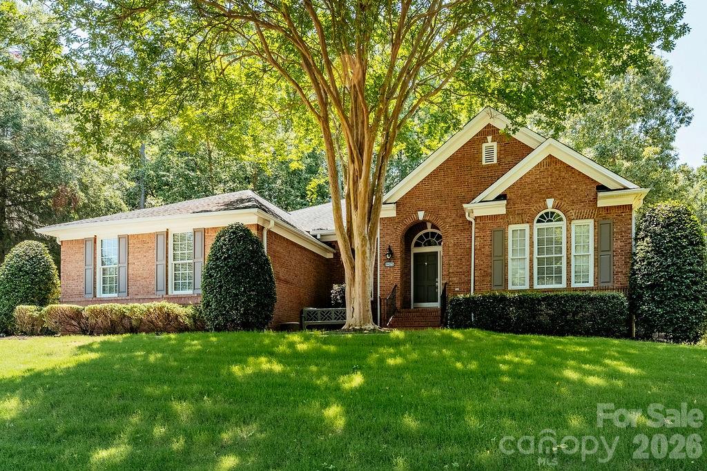 Classic David Weekley Brick Ranch in Prime Location with a GREAT, Open Floor Plan.  LARGE Primary Bedroom with Oversized Primary Closet and High Ceilings.  Big Kitchen with lots of top cabinets and an extra wall of lower cabinets plus Gas Burner cooktops, built in Microwave and Wall Oven. Also, nicely sized Eating/Breakfast area overlooking the heavily wooded rear yard. Office in front also has a full wall of built in cabinets/shelves and offers great place to kick back and/or work. Cozy formal Dining Room. Oversized Living/Great Room with Fireplace.  Oversized Primary Suite was enlarged during building process by combining Bedroom 4 into the Primary Suite.  Heavily wooded rear yard also offers lots of privacy.   Truly a Great place to call home.