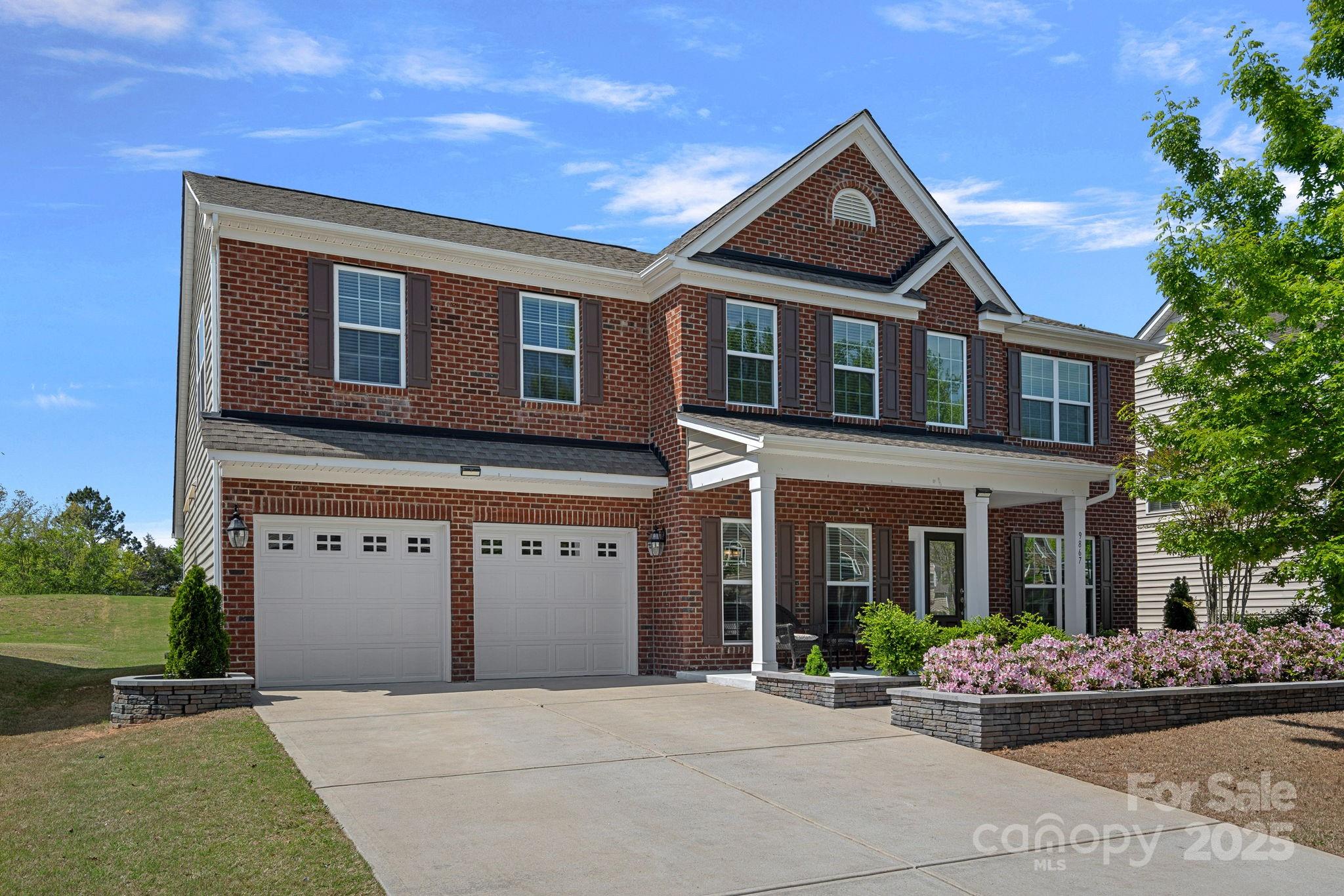 Welcome to this stunning 2-story home in the desirable Waterford on the Rocky River! Boasting 5 spacious bedrooms and 4 full bathrooms, this home offers the perfect blend of elegance and functionality. The beautifully landscaped front yard with stone bordering offers standout curb appeal. The main floor features engineered hardwood floors, formal living and dining rooms, and a guest bedroom with full bath. The open-concept family room, complete with a cozy gas log fireplace, flows seamlessly into the kitchen and breakfast area—ideal for entertaining. The kitchen showcases granite countertops, stainless appliances, and ample cabinet space. Upstairs, the 5th bedroom is wired for surround sound and projector—perfect for a home theater. Relax year-round in the screened-in porch overlooking the backyard.  Fresh paint throughout the entire home, including the garage, a whole-house water filtration system, granite in all baths, and an epoxy-coated garage floor complete this move-in ready gem!