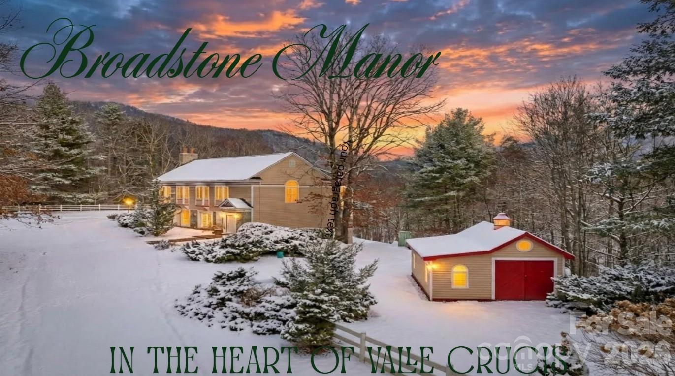 Discover the epitome of mountain luxury at Broadstone Manor, an exquisite 5,000 sq ft masterpiece nestled in the heart of Valle Crucis, NC. This stunning residence offers unparalleled charm, expansive living spaces, and close proximity to the historic Mast General Store, area ski resorts, snow tubing, hiking, fly fishing, and scenic Blue Ridge Parkway. The heart of the home is a world-class chef’s kitchen, designed for both high-end entertaining and everyday culinary excellence. Retreat to the expansive primary suite, a true sanctuary featuring a warm fireplace and a dramatic vaulted ceiling that adds a sense of grandeur and airiness. The outside terrace is a haven for those who cherish outdoor living, featuring a majestic stone wood-burning fireplace, a secluded hot tub to soak in and relax, and take in the crisp mountain air. This incredible property is situated on approximately 3 level acres with easy access and plenty of parking, with 2 outbuildings for all your storage needs. Originally, this home was built as a residence and business, with the business on the main level and the second level as the living quarters. The current owners have completed some amazing updates, such as adding real stone on the exterior, paint and hardware in the kitchen, granite kitchen counters, hardwood floor repairs upstairs, hardwood floor installation downstairs, shower renovations, house entry renovation, new doors inside and outside, new roofing, new outdoor brick terrace with stone fireplace, extensive paint inside and out, lighting, fans, landscaping work, carpeting, relocation of the laundry room, replacement of the copper plumbing, a new tank-less gas water heater, exterior lights, new multiple HVAC's. This home is being offered beautifully furnished! This property is in a rental program managed by the sellers. Come and discover the pinnacle of mountain elegance at Broadstone Manor! BE SURE TO CLICK ON THE VIDEO OF THIS INCREDIBLE PROPERTY!