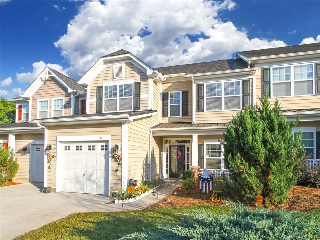 LOCATION!! LOCATION!! This beautiful well maintained one owner town home features an open floor plan w/vaulted ceilings in main living area, breakfast bar & island in the kitchen w/beautiful back splash and stainless steel appliances & separate dining area. New porcelain tile in dining/living room. Master bedroom on main has tray ceilings w/ensuite & dual vanities, garden tub & separate shower.  Bonus room upstairs ideal for reading/sitting area. Convenient to shopping, dining and I-77.