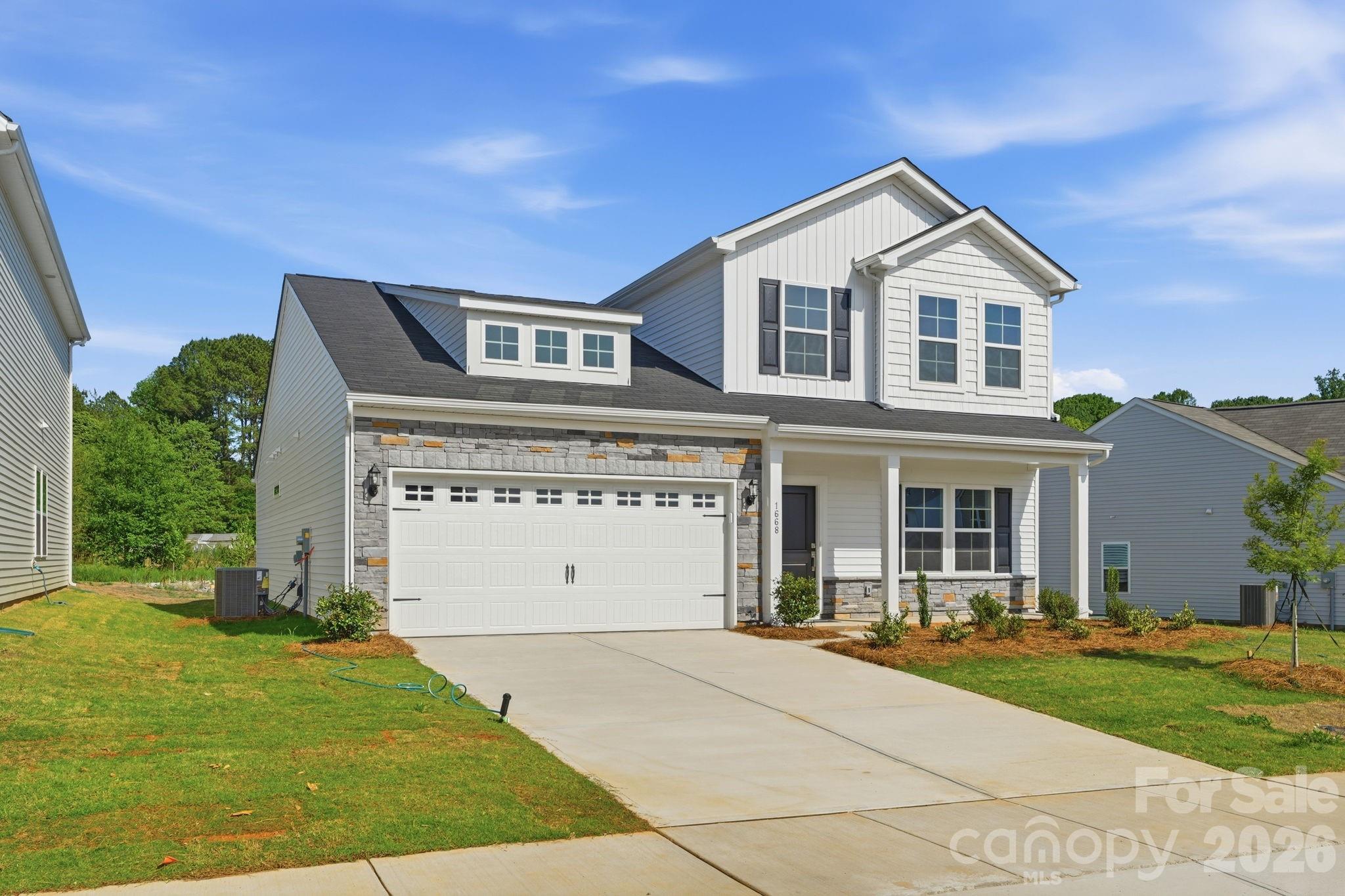 This spacious five-bedroom, two-story home offers a thoughtfully designed layout with the primary suite conveniently located on the main level. Upstairs, you’ll find four additional bedrooms, each with its own walk-in closet, and a shared well-appointed full bath. Just off the foyer, a flex room provides the perfect space for a home office. The open-concept kitchen, casual dining area, and family room create an inviting space ideal for everyday living and entertaining—with the option to expand outdoors with a rear covered porch. The primary suite features an optional vaulted ceiling, private bath, and generous walk-in closet. 
closing cost incentives with our preferred lender.