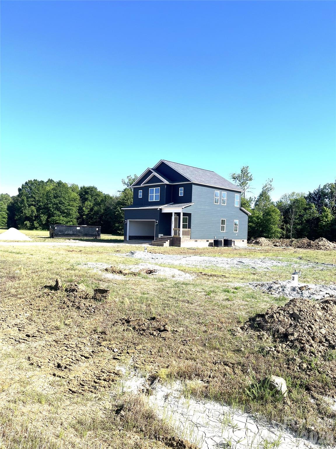 New construction sitting on an acre of level land. This is a two story home with all of the bedrooms upstairs. Downstairs there is an open floor plan with a kitchen, breakfast area, living room, office and a half bath.
LVP flooring throughout with carpet on the stairs. Granite countertops are included. House should be complete around the middle of May.