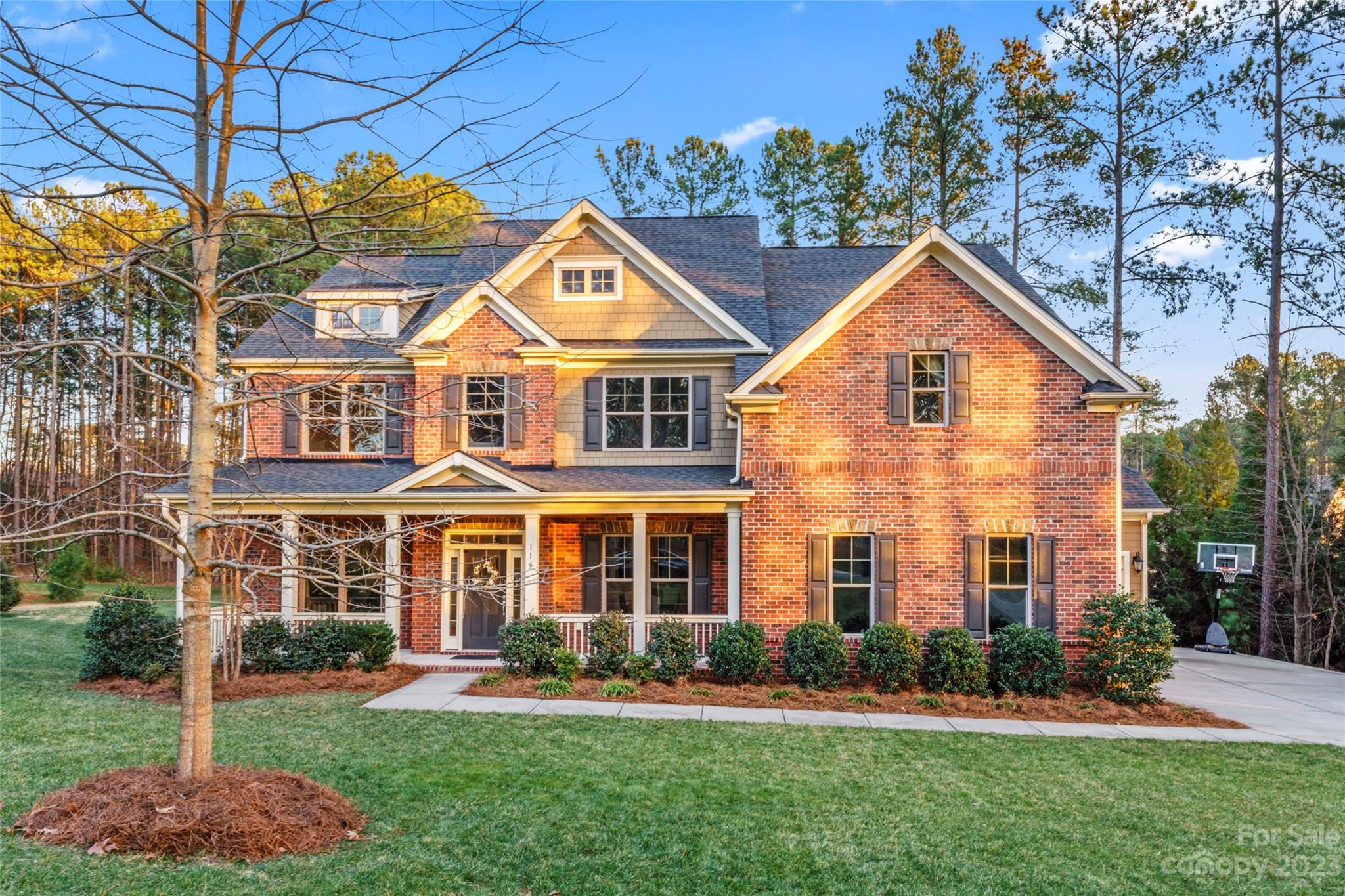 Welcome Home! You feel the warmth of this home as you walk up the covered front porch, enter the foyer, & immediately notice the beautiful custom touches including 10’ ceilings, hardwood floors & tons of natural light. The Great Room is complete w/a fireplace, built ins, large windows & is open to the gourmet kitchen. The features continue w/a double oven, granite countertops & a large pantry. Just off the kitchen is a mudroom w/drop zone leading you to the three car garage. To finish out the main level, there is a bedroom/flex space, full bath, office & dining room. Continue to be impressed as you walk upstairs & find 2 additional bedrooms w/a Jack & Jill bath, additional bedroom w/ensuite bath, laundry & large bonus room, perfect for entertaining. This is all in addition to the primary suite w/trey ceiling & spacious bathroom complete w/separate tub & shower, dual vanity & walk in closet. Located on a cul-de-sac lot in Chesapeake Pointe w/ large flat backyard & trees for privacy.