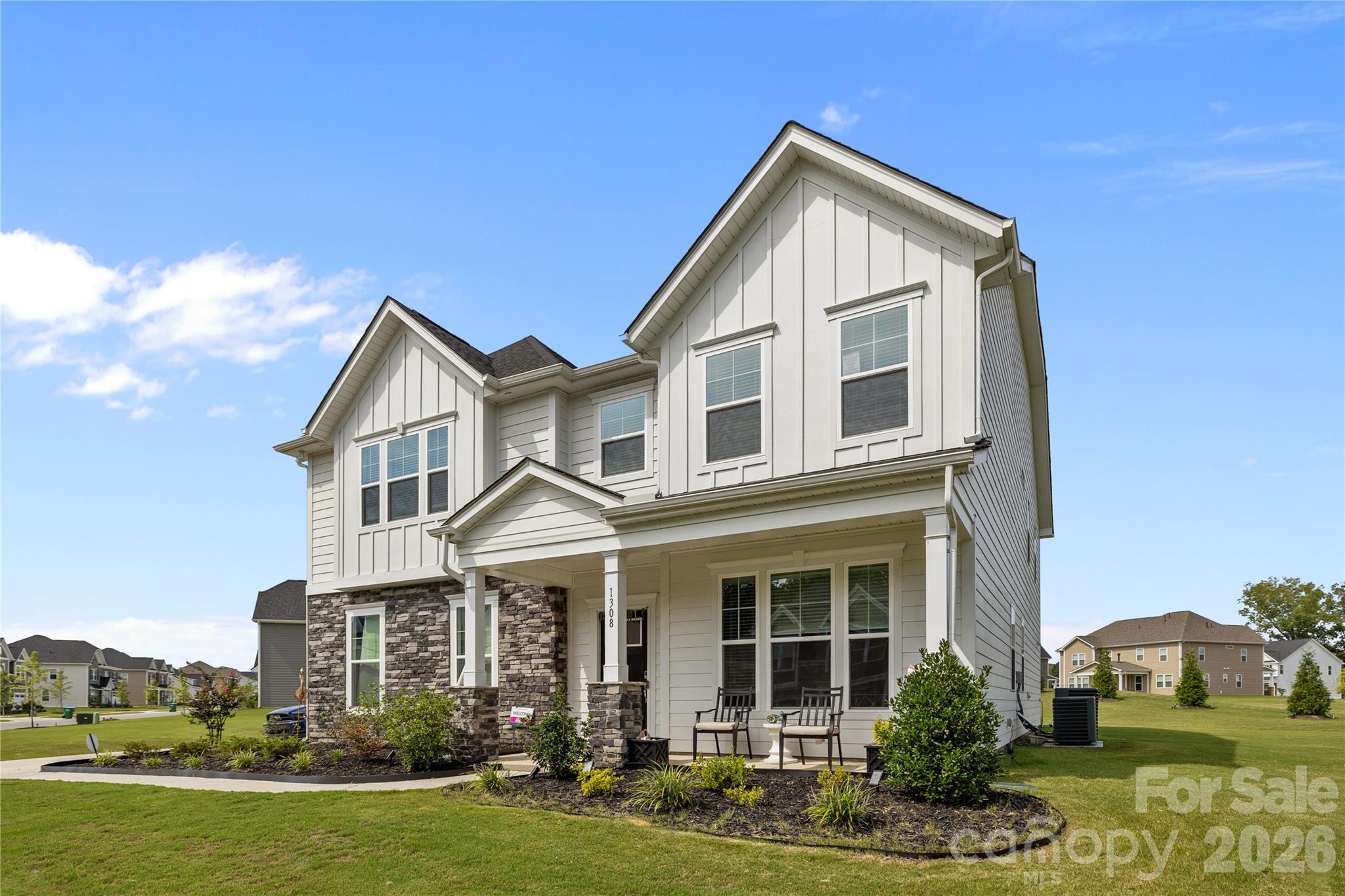 WELCOME HOME to this Nearly-NEW 4 Bedroom, 4 Bathroom Modern GEM just 2 Miles from I-485 in Rural & Uncongested Fairview, Just into Union County with LOWER TAXES! Built in 2023 by Stanley Martin Homes, this SMART home offers the Bells & Whistles expected from a Top-Tier Builder. Tucked in the back of a quiet 68-home community on one of the Neighborhood’s Largest Lots at 0.81 Acres, the Pie-Shaped Homesite provides added Privacy, Increased Distance from Neighboring Homes, and Large Level Side-Yards. The Side-Load Garage enhances both Privacy & Curb Appeal! The East-Facing Front Porch is perfect for relaxing or enjoying a Sunrise. Inside, Soaring 9-Foot Ceilings and an Open Layout welcome you in. Double Glass French Doors lead to an Office/Flex Space, followed by a Formal Dining Room, Butler’s Prep Area, Walk-In Pantry, and a Stunning Kitchen featuring Tall Soft-Close Cabinetry, Quartz Counters, Apron Sink, Large Island, SS Appliances, and Abundant Storage. The Kitchen & Breakfast Area flow seamlessly into the Family Room, creating the Ideal Entertaining Space. Main Level Bedroom & Full Bath are perfect for Guests or Multi-Generational Living. Enjoy Outdoor Living from the Screened Porch overlooking the spacious backyard. Upstairs features a Large 20’ x 14’ Loft/Flex Space, Laundry Room, and access to the Spacious Primary Suite plus 2 additional Bedrooms. The 26’ x 17’ Primary Suite offers abundant Natural Light, Sitting Area potential, and Two Separate Closets. The Primary Bath includes Dual Vanities, Extensive Storage, Oversized Walk-In Shower, and Private Water Closet. Secondary Bedrooms are Spacious with Walk-In Closets and Direct Bath Access. Exceptional Value for a Nearly-New 4BR/4BA Home. Come See 1308 Ashe Meadow Dr. and Make It HOME Today!