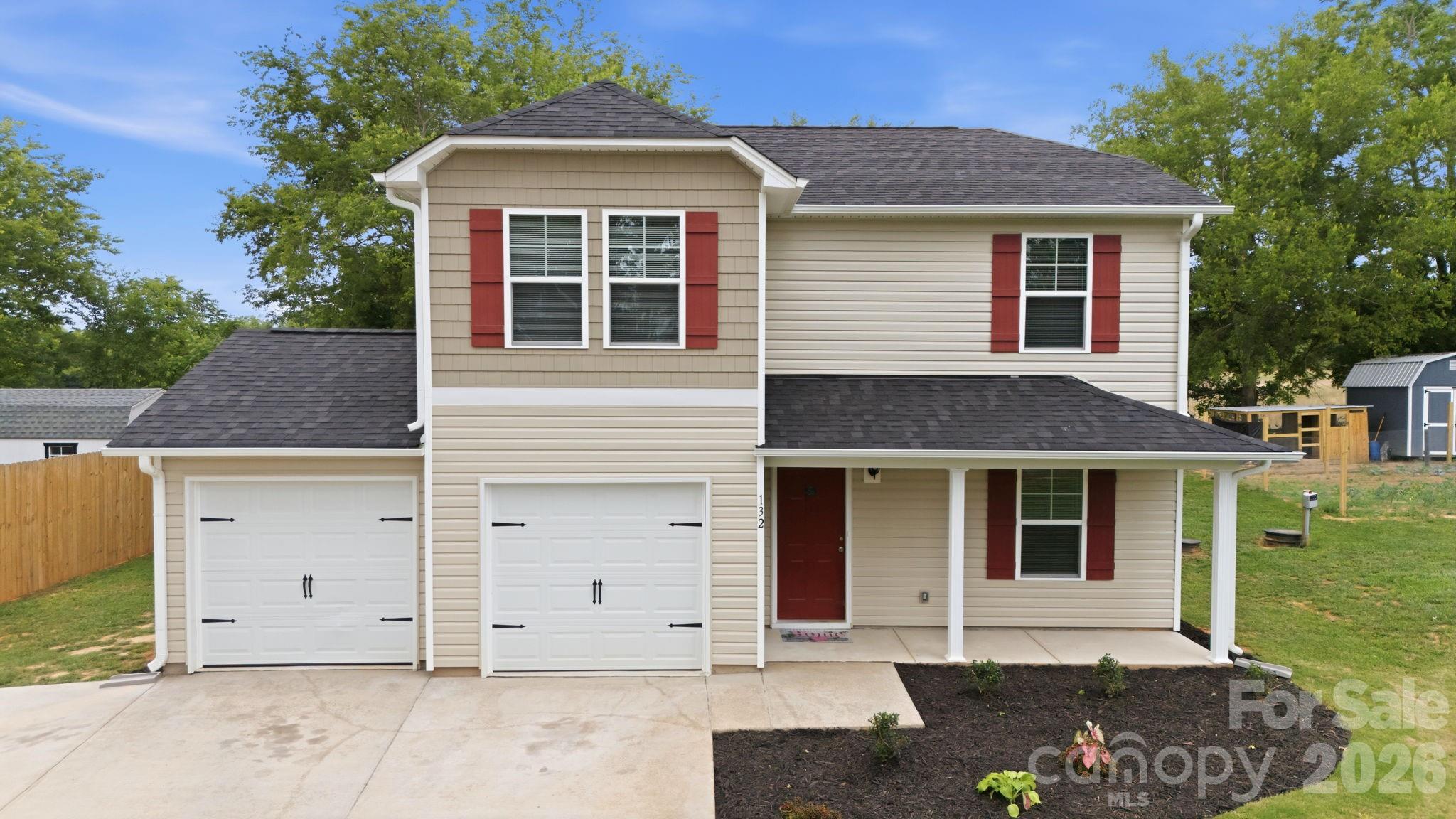 Welcome Home to 132 Billy Goat Ct. Situated on 1.18 cleared acres with NO HOA, this move-in ready, newer construction home offers the space and flexibility you've been looking for. Built in 2025, this 4-bedroom, 2.5-bath home features over 1,700 square feet of living space and has been freshly painted throughout. A covered front porch welcomes you inside, where you'll find a flex room perfect for a home office, dining room, or additional living area. The open-concept living room flows into the kitchen, creating a great space for everyday living and entertaining.

Upstairs, the primary suite features vaulted ceilings, while three additional bedrooms offer flexible space to fit your lifestyle. The 2-car garage provides added storage and convenience.

Outside, enjoy the freedom that comes with 1.18 cleared acres, complete with a small creek and plenty of room for gardening, outdoor entertaining, recreation, or simply enjoying the peaceful surroundings. With no HOA, you have the flexibility to make the most of your property.

Conveniently located in Lexington near major highways, shopping, and dining, this home combines the charm of country living with modern convenience. Positioned between the Triad and Charlotte metro areas, you'll enjoy easy access to both regions while still having room to spread out and enjoy a slower pace of life.

Sellers are offering a $2,000 seller-paid concession that may be used toward closing costs or a rate buy-down with an acceptable offer. Schedule your private tour today!