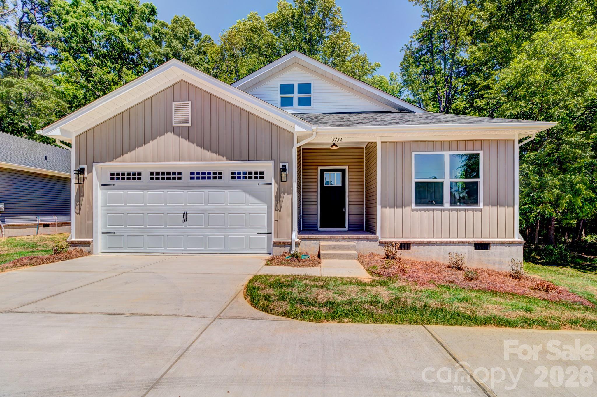 NEW CONSTRUCTION , Under construction and ready soon.   Nestled in the charming Cherryville area, you'll enjoy easy access to shopping, dining, and downtown attractions. This thoughtfully designed one-level home boasts 9-foot ceilings, a vaulted living room, and a split-bedroom layout with 2.5 bathrooms. The spacious living, dining, and kitchen areas are inviting, while the kitchen showcases stunning solid-surface countertops, a tile backsplash, and an inviting island. Plus, enjoy the convenience of included appliances! The Primary Bedroom offers a large bathroom and a walk-in closet. Don’t miss the covered back porch overlooking a spacious yard. With a 10-Year Quality Builders Warranty.  THE PHOTOS ARE THE SAME PLAN - Finishes and colors may vary.