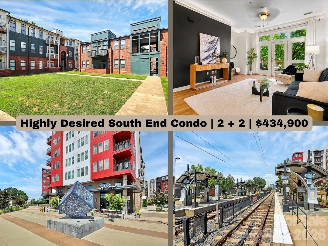 Live where Charlotte comes alive. Perfectly positioned in the heart of South End, this stylish condo offers the walkable urban lifestyle buyers are chasing... steps from restaurants, breweries, coffee shops, nightlife, Rail Trail access, and the light rail for effortless access to Uptown and beyond.

Inside, soaring 10-foot ceilings, crown molding, designer accent walls, and custom storage solutions (Closets by Design) create a space that feels elevated yet comfortable. The open-concept layout is ideal for entertaining, featuring a spacious kitchen with granite countertops, oversized island, ornate tile backsplash, updated appliances, and wet bar. A semi-private balcony adds the perfect spot to unwind after enjoying everything South End has to offer.

The primary suite features a customized walk-in closet, built-in media center, and a beautifully updated bath with quartz countertops and designer finishes.

This property also presents a rare opportunity for investors looking to capitalize on one of Charlotte’s most sought-after locations.
***INCLUDES ONE YEAR HOME WARRANTY***
Urban convenience. Lock-and-leave living. Endless dining and entertainment just outside your door.