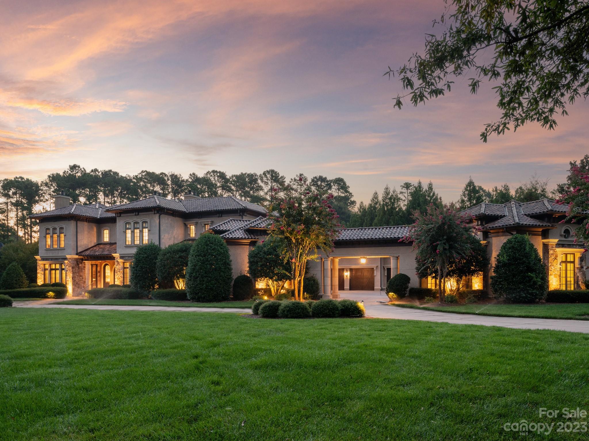 Showings begin 9/17. One of a kind custom Mediterranean Estate situated on 1.4 acre cul-de-sac lot in gated Longview Country Club. This Arcadia built home features unparalleled craftsmanship and timeless design with soaring ceilings, custom millwork, walnut flooring and premium materials throughout. Circular driveway, 6 car garage plus golf cart bay, porte-cochere and motor court. Private,(2019) resort style pool & spa with cabana, full kitchen and bath. Inside you'll find an expansive chef's kitchen with top line appliances, oversized island, breakfast area and walk-in pantry. Impressive 2-story Foyer boasting 24' ceilings w/ pool views. Main level primary suite features a private covered terrace, cast stone fireplace and coffee station. Fully finished basement has all you need for entertaining with custom movie theater, wine cellar, billiard room, gym, kitchen and 1/2 bath. Double staircases and elevator make this home a perfect fit for many families. World class clubhouse amenities!