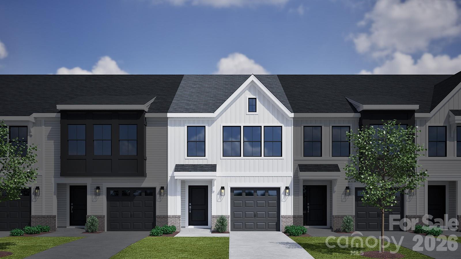 This two-story townhome includes three bedrooms and two-and-one-half bathrooms. Immediately inside the entrance, a hallway that leads past the staircase and half bathroom and into the open concept great room with an eat-in, kitchen, and patio. The primary suite features a walk-in closet, tray ceiling, and dual vanities. A laundry closet is located just outside of the primary suite for ultimate convenience. Two secondary bedrooms and one full bathroom are also located upstairs. A one-car garage and a bench and cubbies complete this floor plan.