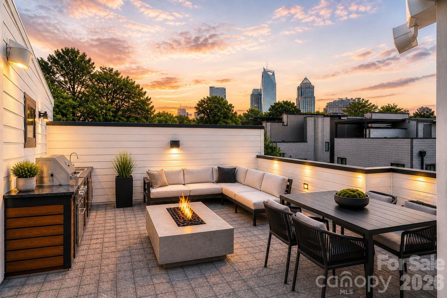PREFERRED LENDER OFFERING $7,000 in closing costs TO QUALIFIED BUYERS, reach out for details.

ROOFTOP SKYLINE VIEWS. Experience one of Third Ward’s most impressive and most private residences, featuring over 900 sq. ft. of rooftop living complete with an outdoor kitchen and breathtaking Uptown Charlotte skyline views.  Rooftop is engineered to hold spa/Jacuzzi or small dipping pool.

Inside, 10 ft ceilings and a bright, modern, open-concept layout create a seamless flow across the main living spaces. The designer kitchen is equipped with quartz countertops, ceiling-height cabinetry, quartz backsplash, Kitchen Aid appliances, under-cabinet lighting, and a spacious waterfall island perfect for gathering. The living area is anchored by a gas fireplace with floor to ceiling tile, while oversized, telescopic sliding glass doors lead to a walk-out deck, blending indoor and outdoor living effortlessly.  

The first-floor suite offers exceptional flexibility with a private full bath, kitchenette, and private outdoor terrace/deck ideal for guests, a private office, or additional living space. Upstairs, the home continues to impress with an elevated primary suite with a massive walk in shower, dual vanity, and 2 walk-in custom finished closets. 4 bedrooms and 3.5 bathrooms total.

Additional features include a 2-car garage with EV charging outlet, tankless water heater, epoxy flooring in garage, mini-split in garage (perfect for garage gym studio), and smart home technology including Nest thermostats and high end security system.

Located in the heart of Third Ward, enjoy walkable access to Bank of America Stadium, Truist Field, Romare Bearden Park, Frazier Park, Irwin Creek Greenway, and the upcoming IRON DISTRICT. Just minutes from Uptown’s top dining, nightlife, entertainment, and the LYNX Blue Line, offering easy connectivity to South End, NoDa, and beyond. Experience the perfect blend of vibrant city living and a tucked-away neighborhood feel.

A rare opportunity with limited availability, secure your place in one of Charlotte’s most sought-after locations.

HOA includes water, sewer, trash, lawn/landscaping maintenance.