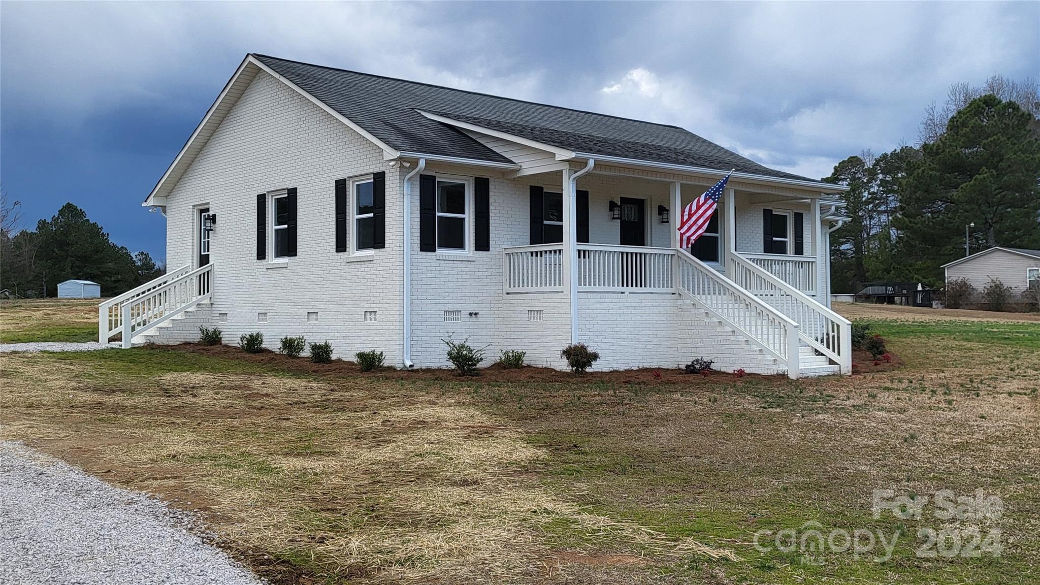 Recently refreshed all brick home on 1.65 acres. Spacious kitchen features an island, dining area, brand  new cabinets, granite countertops, new appliances and a pantry. Primary Bedroom features a large bathroom with a soaking tub, dual walk in closets, and a walk in shower. The deck and covered front porch are great for taking in the peaceful country setting and watching the cattle graze in the pasture across the road.