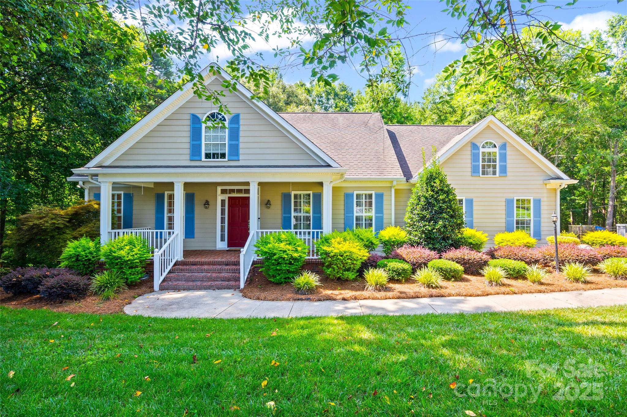 Estate Sale - Custom-Built Home with Endless Potential! Nestled in a quiet cul-de-sac, this well-maintained 3 bed 2.5 bath split bedroom plan offers a rare opportunity to personalize & make it your own. The spacious floor plan features a dining room w/chair rail & crown molding, great room w/gas fireplace + built-ins, sunroom w/wood ceiling & stunning windows opening to deck overlooking a private backyard, perfect for relaxing or entertaining. The Primary bedroom opens to the deck & ensuite features walk-in closet, garden tub, shower, 2 sinks, & water closet.  The custom kitchen includes white cabinetry, quartz, gas cooktop, double ovens & eat-in area w/bay window ideal for everyday living. The bonus room over the garage can be used for many activities. The unfinished basement provides a blank canvas to expand your living space-create a rec room, workshop, or guest suite. While some updates are needed, the home has been priced accordingly, a fantastic value in a desirable location.