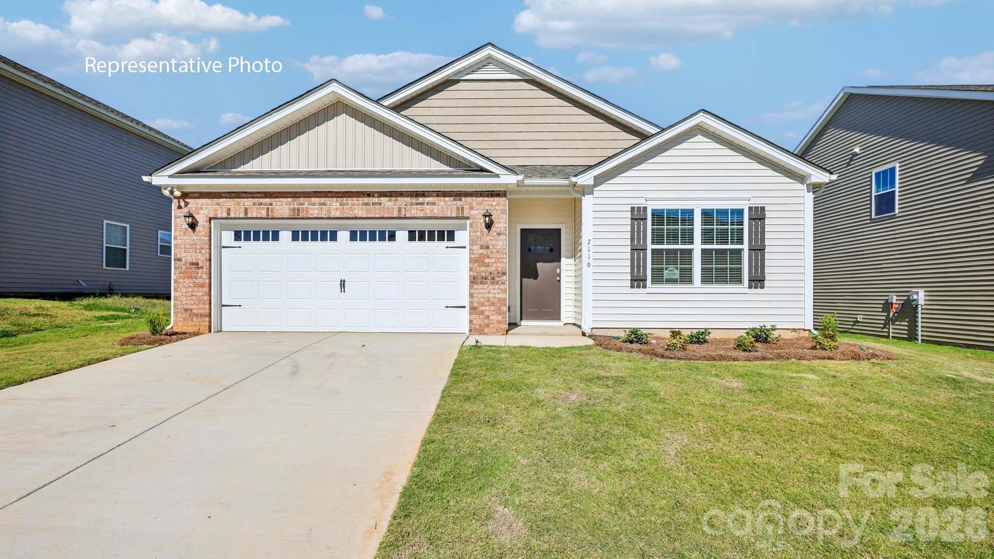 GORGEOUS VIEWS! The Cali is a spacious and modern single-story home designed with open concept living in mind. This home features four bedrooms, two bathrooms, and a two-car garage. Upon entering the home, you'll be greeted by an inviting foyer that leads directly into the heart of the home. This open plan features living room, dining room, and well-appointed kitchen. The kitchen features quartz countertops and is equipped with a corner walk-in pantry, stainless steel appliances, and a large island with a breakfast bar, making it perfect for both cooking and casual dining. The Cali also features a primary suite, complete with a large walk-in closet and a primary bathroom with dual vanities, and large shower. The additional three bedrooms and secondary bathroom are located at the opposite end of the home, providing optimal privacy for both you and your guests. In the rear of the home is a covered porch that is ideal for outdoor entertaining.