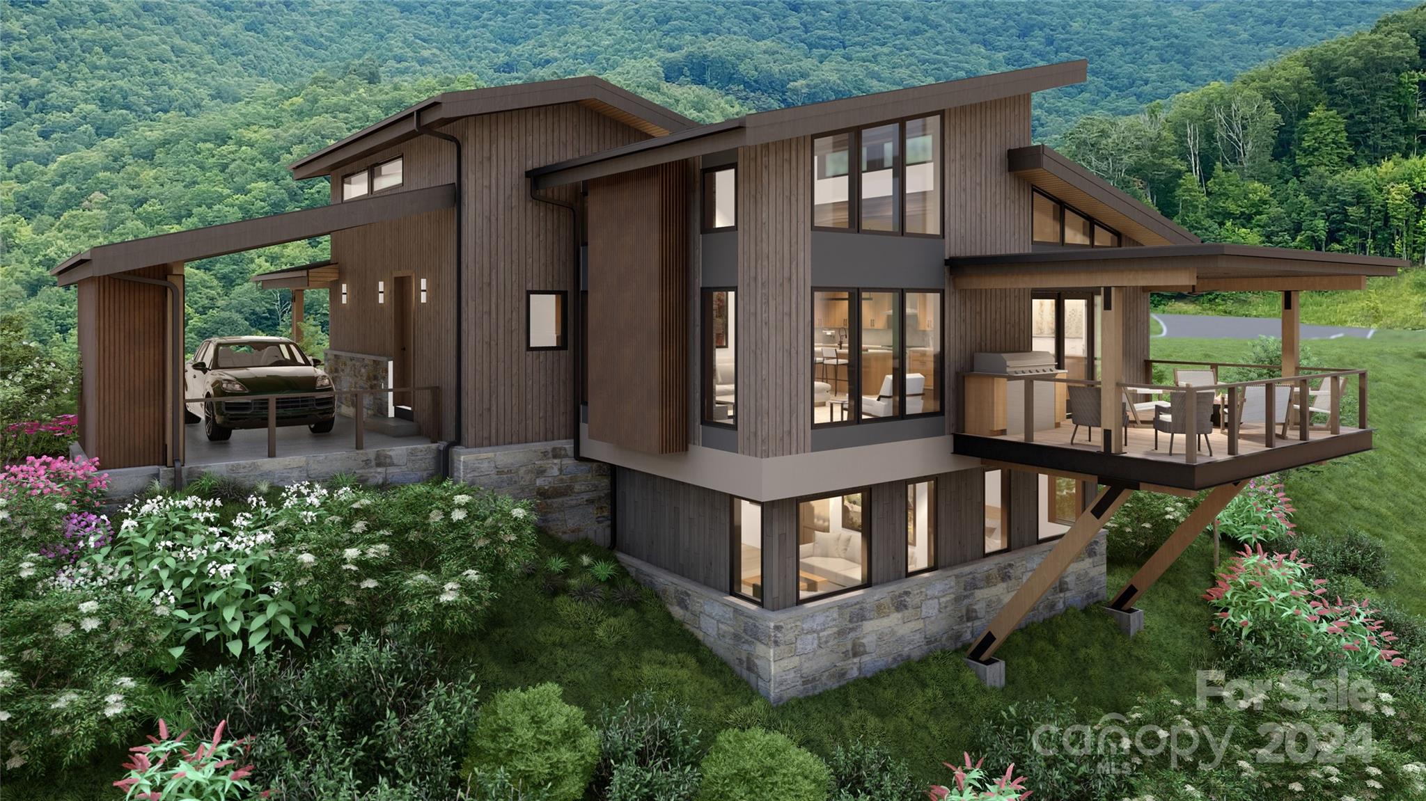 The Poplar represents the epitome of mountain modern architecture, combining spaciousness and luxury with utmost versatility. This unique cottage is ideally equipped with three bedrooms, with the option of adding a fourth and/or upper-level loft, or built-in bunk room making it ideal for larger family gatherings.  With its clean, natural lines, abundant windows, airy kitchens, white oak plank flooring, stone hearths, and expansive deck, The Poplar is a perfect fusion of indoor and outdoor living.  Beyond architecture, this first release features and association model where all outside maintenance and upkeep are provided.  Balsam Mountain Preserve is a private 4,400 acre club community with 3,200 acres of conservation land and completed amenities featuring golf, equestrian, scenic trails, tennis and dining.  as well as the stunning new facilities at Doubletop Village, including the Summit House Restaurant and Mine Tavern.