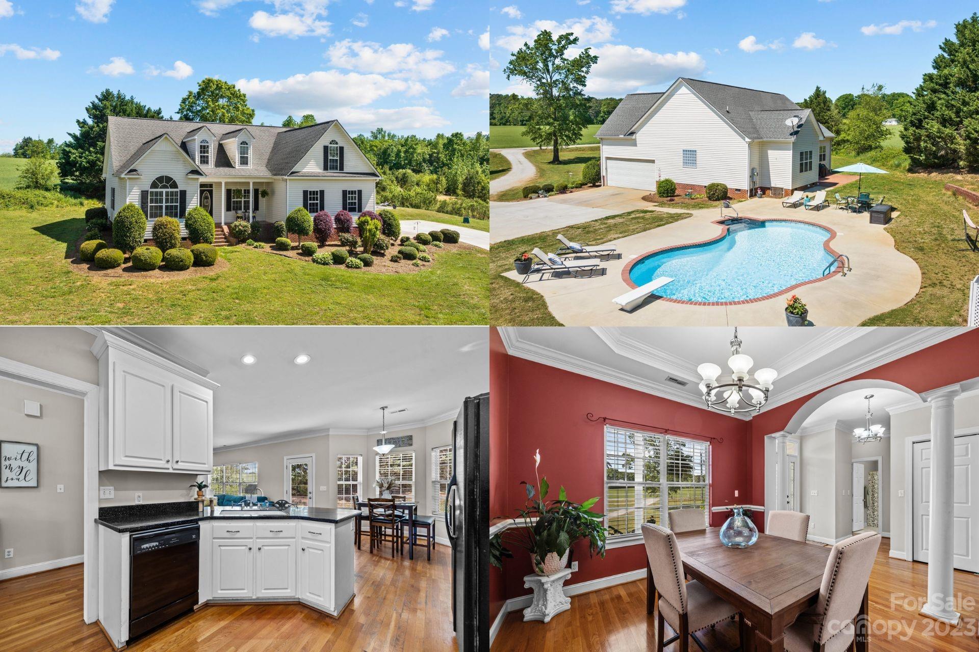 Quintessential country living on a seclusive 4.49-acre lot! This gorgeous home offers an open-concept floor plan, ideal for entertaining! Sought-after split bedroom floorplan, tons of natural light & freshly painted throughout! Beautiful eat-in kitchen with lots of counter space & storage! The primary bedroom offers a private retreat that is separate from the secondary bedrooms featuring an expansive ensuite boasting dual sinks, a separate tub/shower & walk-in closet. You'll find a large bonus/bedroom for additional space/storage upstairs. This property features a beautiful outdoor space that is sure to impress! The backyard has an inviting saltwater pool, perfect for cooling off on hot summer days, and a large patio for entertaining. This is the perfect spot for hosting summer BBQs! Onsite 30'x40' commercial shop too! This desirable home is situated in a quiet and private setting, yet is just a short drive away from local shops, gas stations, and schools. Don't miss this one!