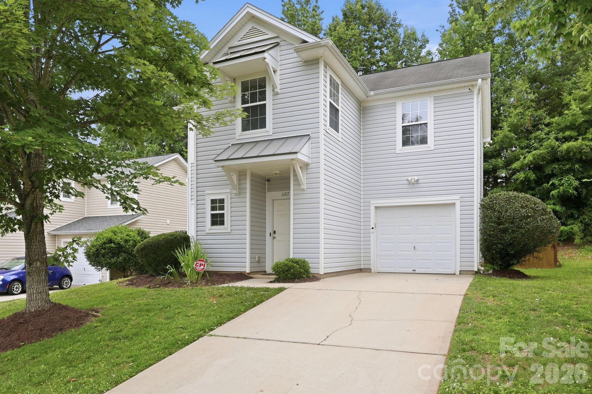 Welcome home to this move-in ready 3-bedroom, 2.5-bath home offering comfort, functionality, and inviting living spaces throughout. The thoughtfully designed floor plan features a spacious loft upstairs, providing the perfect flex space for a home office, media room, play area, or additional living room.  The welcoming living room is highlighted by a cozy gas log fireplace and flows seamlessly into the nicely sized kitchen, complete with abundant counter space, ample cabinetry, and plenty of room for a kitchen table. Pre-finished hardwood flooring adds warmth and style to the kitchen and half bath. The refrigerator will remain with the home, making your move even easier.
The spacious primary suite offers a relaxing retreat with plenty of room for a king-size bedroom set and additional seating. The large walk-in closet provides exceptional storage space, adding both convenience and functionality to the owner's suite. You'll also appreciate the dedicated laundry room, and for added convenience, the washer and dryer will remain with the home. Step outside to enjoy the fully fenced backyard, complete with a patio that is perfect for outdoor dining, entertaining, or simply unwinding after a long day. Much of the natural area has been thoughtfully cleared to create a peaceful retreat where you can relax in a hammock, gather with friends and family around the fire pit, or enjoy quiet evenings surrounded by nature. A storage shed provides convenient space for tools, lawn equipment, and additional outdoor storage needs.  Enjoy peace of mind with a newer HVAC system (approximately 5 years old) and water heater (approximately 3 years old).  Residents enjoy access to a variety of neighborhood amenities, including a pool, pool cabana, clubhouse, and playground.  Conveniently located near shopping, dining, parks, and everyday amenities, with easy access to I-485, I-85, and W.T. Harris Boulevard.  Refrigerator, washer and dryer to remain!