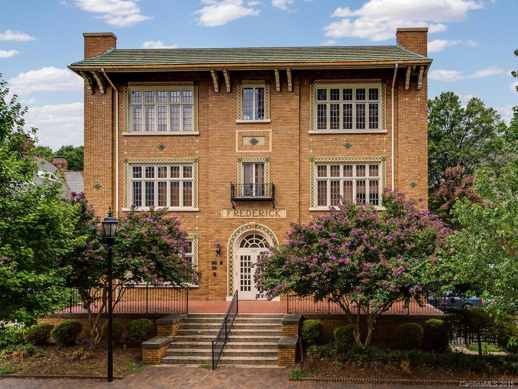 Live in the heart of uptown. Frederick Bldg is listed on the National Registry of Historic Places, 4th Ward. This 2 bed 2 bath condo is walking distance from bars, restaurants, galleries, Hornets games and the Panthers Stadium. This condo is move in ready.  Corner unit on the top floor.