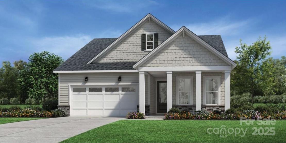 The Trawick offers the ultimate in single-level living with its spacious design and elegant details. Featuring 10-foot ceilings and 8-foot doors throughout, you’re welcomed by a generous entryway that leads to 2 guest bedrooms and a full bath. The open-concept kitchen seamlessly connects to the casual dining area and great room, where an upgraded multi-stacked sliding door opens to a covered back porch with a stacked stone gas fireplace—perfect for entertaining. A flex room provides versatile space for a home office or personal retreat. The expansive primary bedroom leads into a luxurious bath, complete with a zero-entry shower, frameless shower doors, dual sink vanity with upgraded cabinets, and quartz countertops. The large walk-in closet flows effortlessly from the bath, offering an abundance of storage. The Pines at Sugar Creek is a 55+ Active Adult community near Ballantyne. Enjoy hassle-free living with beautifully maintained lawns. A stunning amenity center is coming soon!