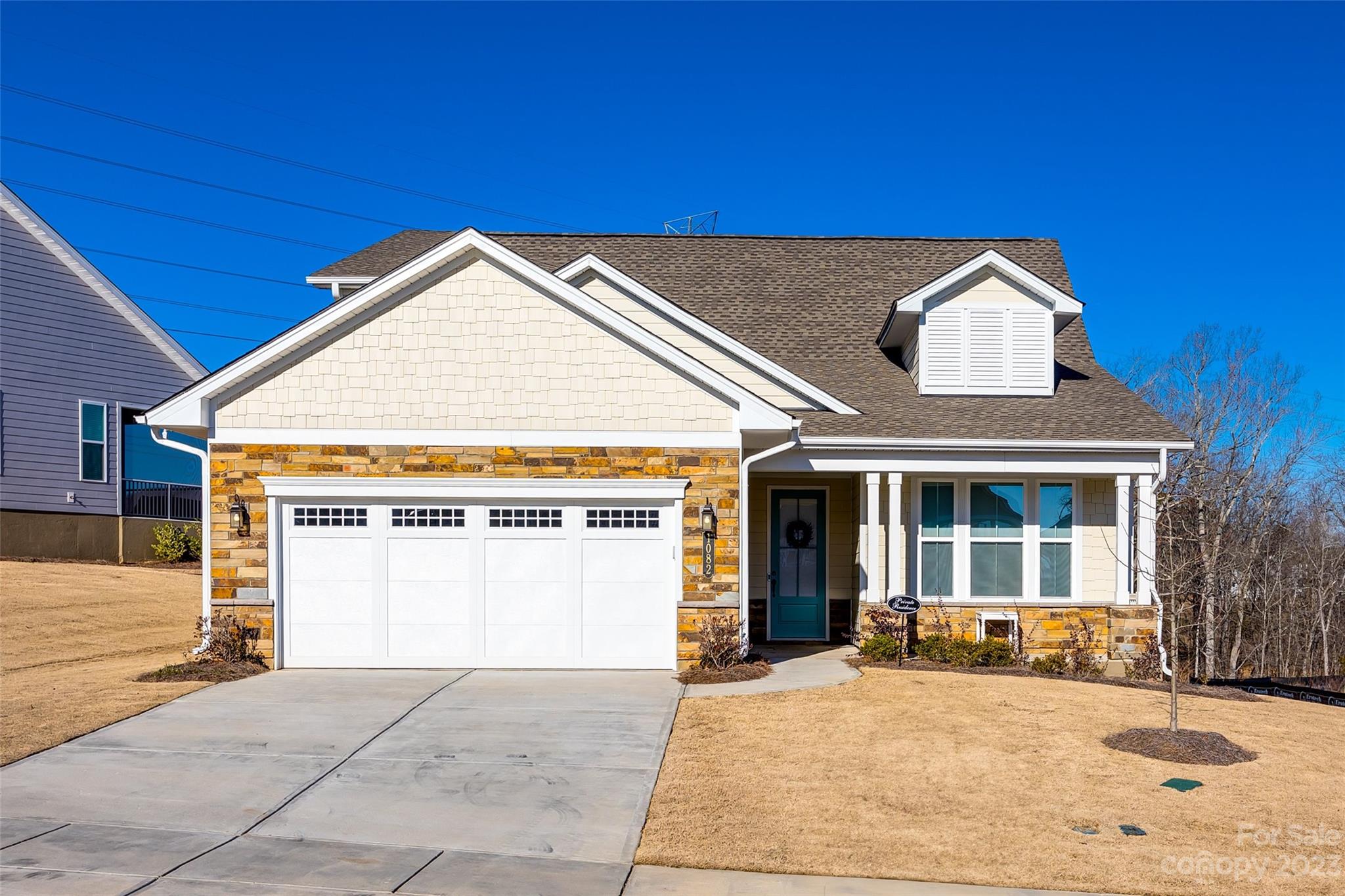 Here is an amazing opportunity to buy a new construction home in Handsmill On Lake Wylie's 55+ gated community, The Gentry! You will love this Move In Ready 3 Bdrm 3 Bath home with a gourmet kitchen, white cabinetry, granite countertops, gas cooktop, and stylish backsplash. Primary and secondary bedrooms on the main floor, as well as a den, laundry room and 2 full bathrooms.  Upstairs you will find a Finished Bonus/ Bedroom and full bath and walk in closet, a great guest suite. Relax in the large screened porch.  Lawn Maintenance is included in the HOA. Handsmill on Lake Wylie's clubhouse has a pool, playground, fitness center and 2 entertainment rooms. Community- Lake Access,  RV parking, boat slips and dry storage.You can lease a boat slip per availability. The Gentry (subdivision) at Handsmill on Lake Wylie is the 55+ section of this Neighborhood!. You can participate in both Handsmill activities as well as The Gentry activities. Fun for everyone!!  Professional Photos Fri 1/19