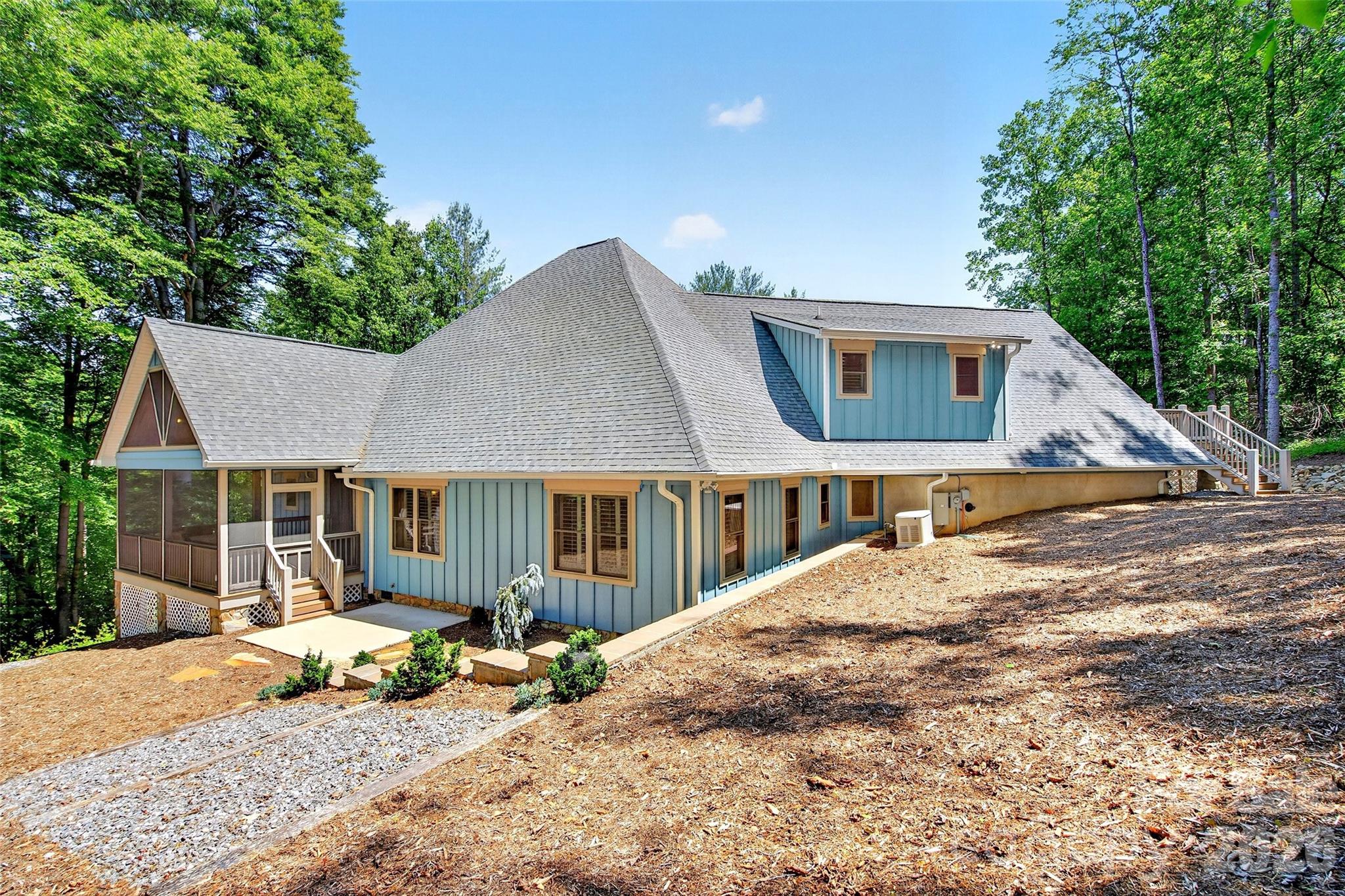 Exceptional custom 4BR/3.5BA home convenient to downtown shopping, eateries, I-40 & UNC Health Hospital. The home is well appointed on a landscaped & wooded oversized lot on a private cul-de-sac. Breathtaking entry with 13' multi-angled vaulted ceilings that flow throughout the open floorplan of the main living area. Beautiful bamboo flooring & an abundance of natural light thru-out the home leads you to a gorgeous, enclosed screened back deck for enjoying the outside with a cup of coffee or glass of wine. Spacious well thought out kitchen with tons of hardwood cabinets, multiple pullouts, quartz countertops, large center island w/prep sink, copper backsplash and all appliances included. Upper level with own int/ext entry for a guest suite or extended family with own kitchen & appliances included. A full bathroom, laundry & private step out open deck. Natural gas generator runs entire home. Dbl garage with a workshop, plenty of storage along with an unfinished basement for additional storage. Easy to show! Shown by Appt.