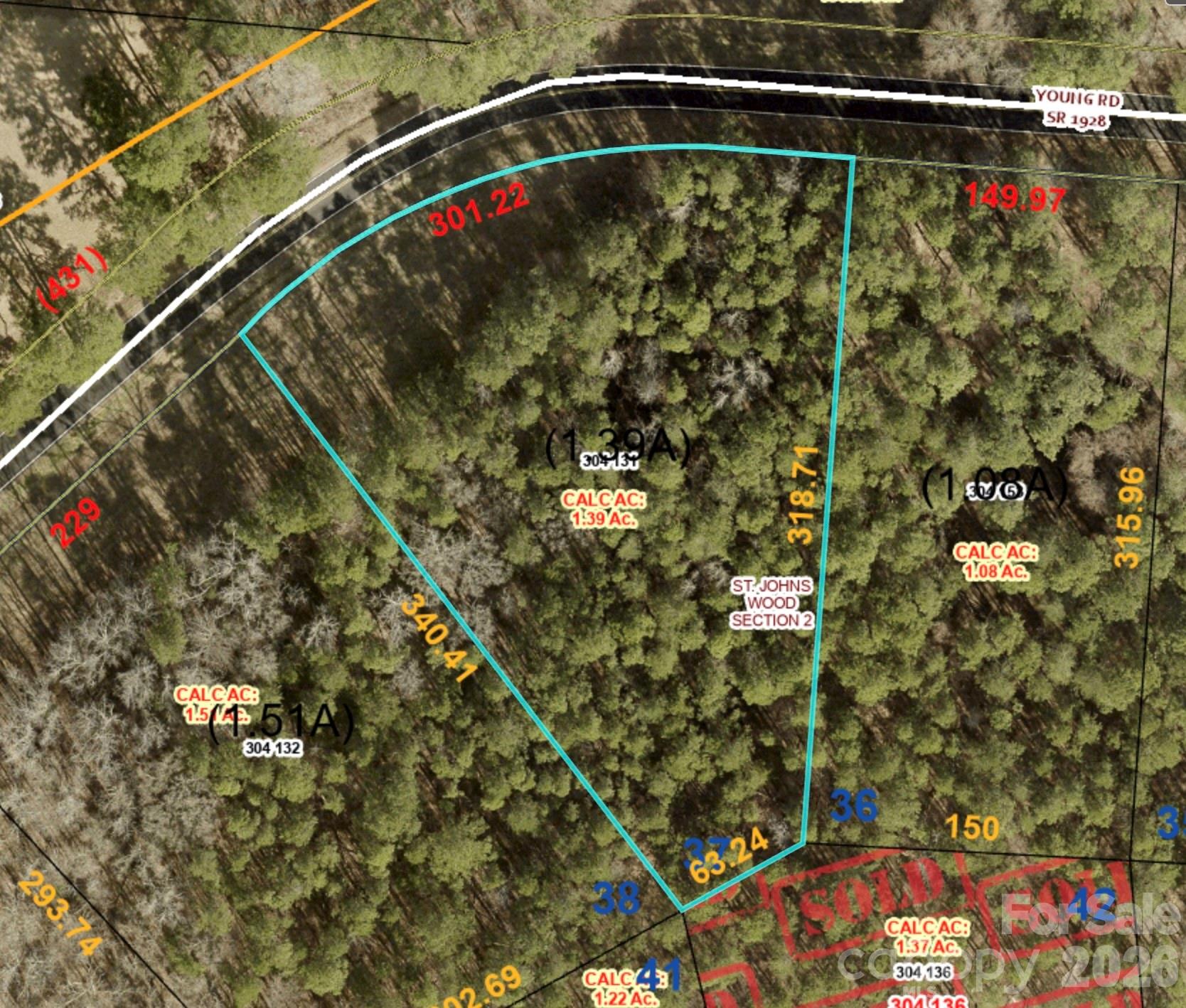 Here is your opportunity to build your dream home on a great lot in the well kept subdivision of St. Johns Woods. 1.42+/- acre wooded lot. The neighborhood has a minimum 1800 square foot requirement to build. There is no HOA but there is an architectural committee and a required annual fee of $20 for vacant lots, $35 once a home is built. A perc test was performed in 2022 for a 3 bedroom home with a pump system. There is a utility easement on one corner of the lot. Great location, nice lot size, no HOA, no city taxes!