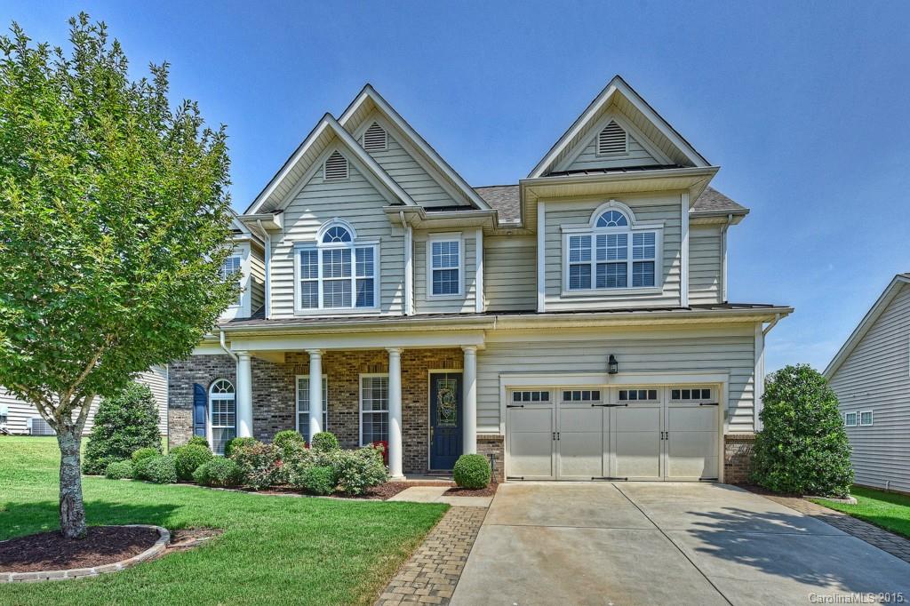 Well maintained home in desirable Ft Mill neighborhood! Beautiful kitchen w/granite, s/s, tile backsplash. Breakfast area overlooks private, flat backyard with view of the woods! No homes behind you! Main level master is roomy w/trey ceiling & bay window! Oversized master bath w/ tiled shower, dual sinks & large walk in closet.  Gleaming teak wood floors will impress!  Upstairs boasts loft, 3 add'l B/R's & 2 full baths! Extended patio, full irrigation! Easy access to interstate! Pool community!