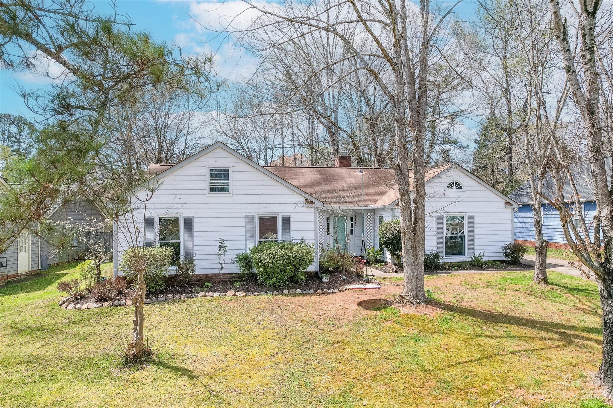 Charming ranch home with upgrades galore! Upon entry, you will find an open floor plan featuring LVP, brick fireplace, new windows, custom closets and paint throughout. The lovely kitchen has newly painted kitchen cabinets and spacious granite countertops. The updated bathrooms has subway tile showers, floating vanities, and tile plank flooring. New HVAC system was installed in 2022. Outside, you'll appreciate the large fenced in backyard and the stamped concrete patio. You can relax and unwind around the firepit with your family and friends. New large shed was added for additional storage. No HOA! Take advantage of this opportunity; schedule a private showing today!