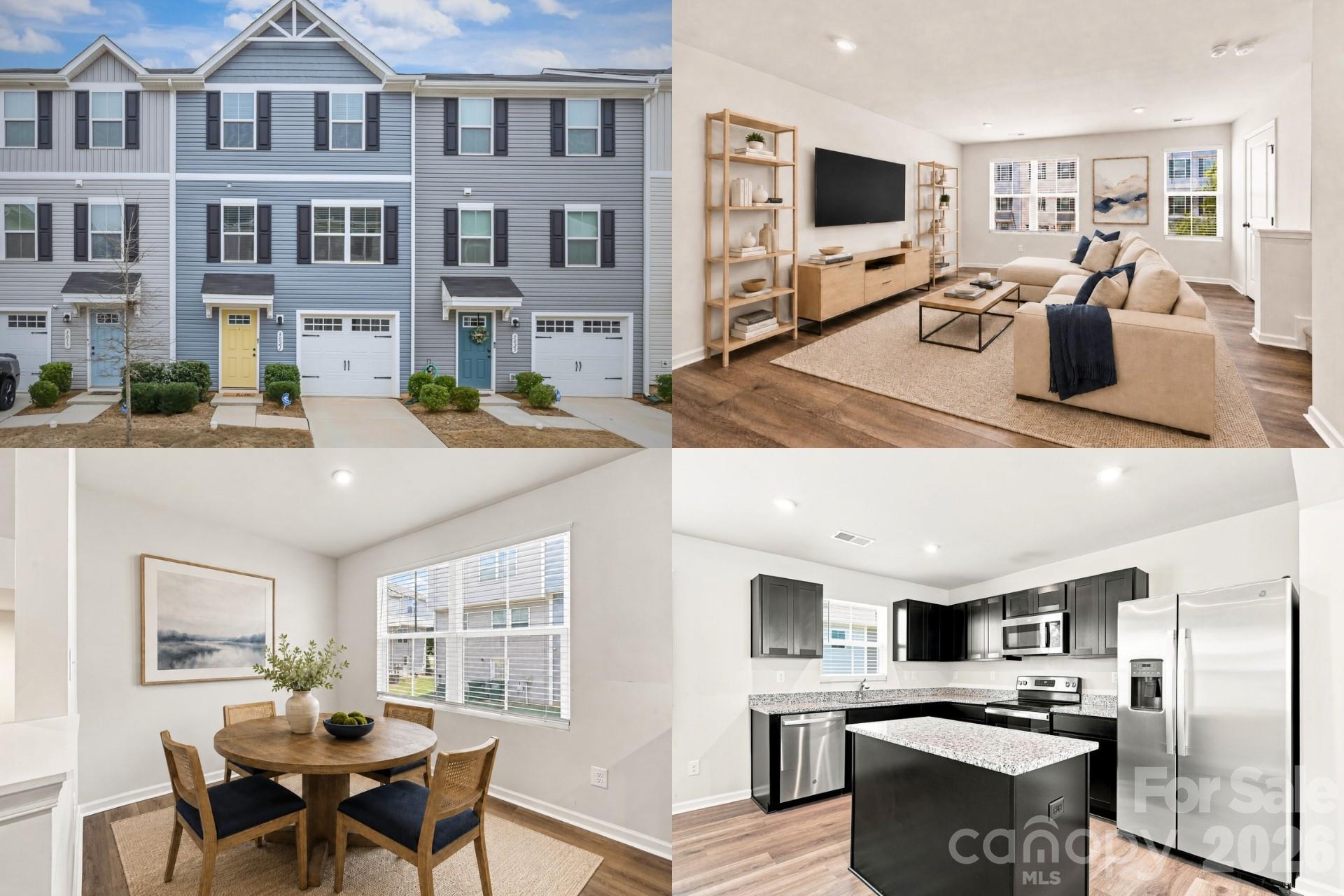 Why wait for new construction when you can move into a nearly new home that’s ready to enjoy today? Built in 2023, this beautifully maintained townhome offers the modern design, energy-efficient construction, and contemporary finishes buyers love—without the uncertainty of waiting for a new build to be completed. For those ready to transition from apartment living to homeownership, it checks all the right boxes: comfortable indoor and outdoor space, low-maintenance living, and a convenient location just a short drive from the city. Life here is about making the most of your time. The open-concept main level creates a natural gathering place, with the spacious living area flowing into the dining space and a well-appointed kitchen featuring granite countertops, stainless steel appliances, abundant cabinetry, and a large center island. It is equally suited for busy weekday mornings and relaxed weekend get-togethers. Upstairs, the spacious primary suite provides a comfortable retreat with a walk-in closet and private bath. Additional bedrooms and the versatile lower-level flex space offer endless possibilities for a home office, fitness room, media room, guest space, or hobby area as your needs evolve. Outside your front door, the lifestyle truly comes to life. Spend Saturday mornings paddleboarding, kayaking, mountain biking, or exploring miles of trails at the nearby U.S. National Whitewater Center. Enjoy an afternoon at Mountain Island Lake, discover local breweries and restaurants, or meet friends in Uptown Charlotte before returning home to a quiet residential setting. With Charlotte Douglas International Airport, Interstate 485, Interstate 85, shopping, dining, grocery stores, and fitness centers all conveniently nearby, everyday errands and commuting become easier, leaving more time to enjoy everything the area has to offer. With yard care and exterior maintenance handled, you can spend less time on upkeep and more time enjoying your home, your weekends, and the surrounding area. Located in Charlotte’s growing northwest corridor, the community also offers the appeal of newer development, sidewalks, streetlights, and convenient access to the destinations buyers value most. Homes that combine modern construction, flexible living spaces, low-maintenance convenience, and an outdoor-focused lifestyle are in high demand. This is more than a place to live—it is an opportunity to enjoy a connected Charlotte lifestyle from the moment you move in. Schedule your private showing today and experience everything this home has to offer.