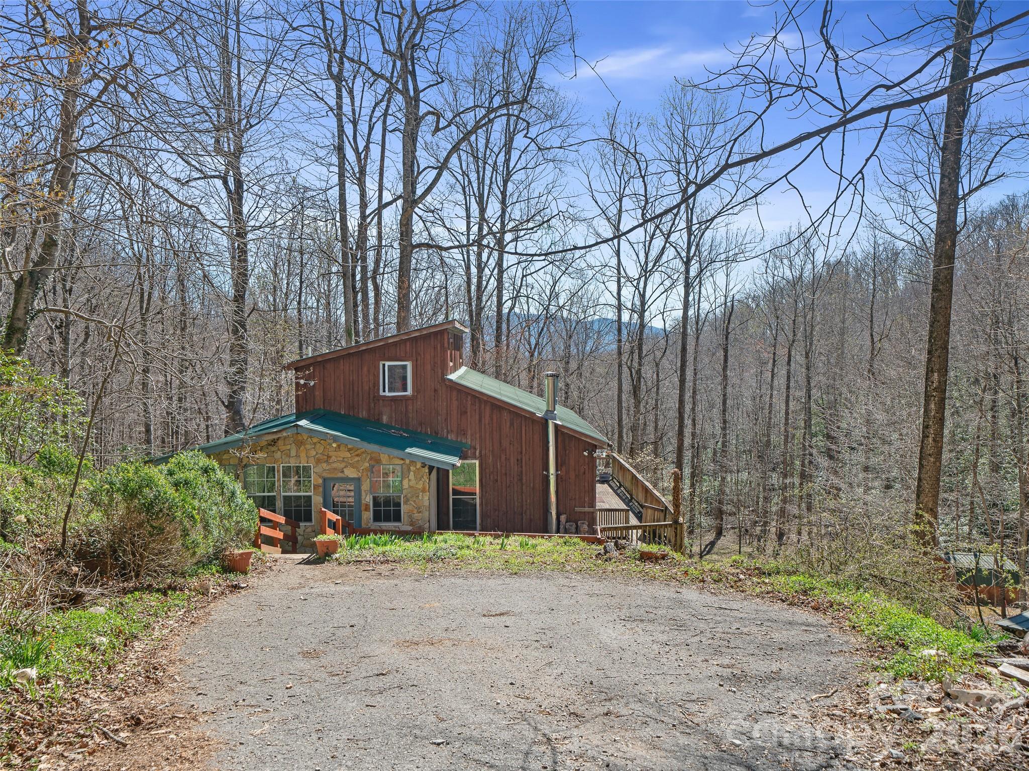 Tucked just below the storybook community of Little Switzerland and moments from the iconic Diamondback 226A, this woodland cottage is the kind of place you don’t just buy—you build a legacy in.

Set among the trees with a peaceful stream running along the side of the home, the setting feels like something out of a mountain novel—private, calming, and deeply rooted in the beauty of Western North Carolina. While the home does need some repairs,  the opportunity is undeniable for the right vision.

The main level offers everyday ease with the primary bedroom and laundry conveniently located on one floor. Upstairs, a charming catwalk overlooks the living space and stone fireplace. Upstairs you will also find two additional bedrooms and a full bath.

Downstairs, the unfinished basement is a blank canvas ready to become whatever you dream—an artist’s studio, workshop, or additional living space. A separate storage building adds even more flexibility for tools, hobbies, or outdoor gear.

Whether you’re looking to restore a mountain getaway, invest in a second home, or create something truly special from the ground up, this property offers the combination of location, character, and potential. This home is ready for its next chapter!