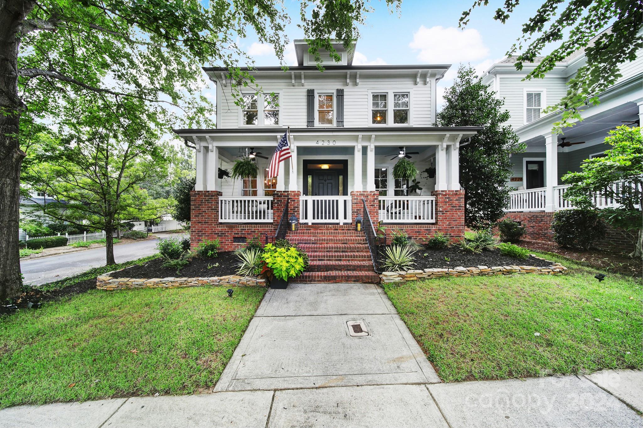 Welcome home! This Baxter beauty is perfectly located on a corner lot, across from one of the community pools and clubhouses and ½ mile walk to shopping and dining options. Find yourself relaxing on the Charleston style porch or entertaining on the patio. The fenced yard offers privacy and tranquility. The main level features beautiful refinished hardwoods, office with french doors, formal dining room, great room with shiplap gas fireplace, gourmet kitchen with quartz countertops and gas cook top, under cabinet lighting, and laundry room with built in drop zone. Upstairs you will find the owners retreat features a walk-in custom closet, double vanity, shower, and soaking tub. 3 additional bedrooms all with custom closets, 2 of the bedrooms are connected by the shower/tub combo and have their own in suite ½ baths, in addition to a full bath in the hall. Discover miles of walking/biking trails, clubhouse, pools, and play grounds. Love where you live!