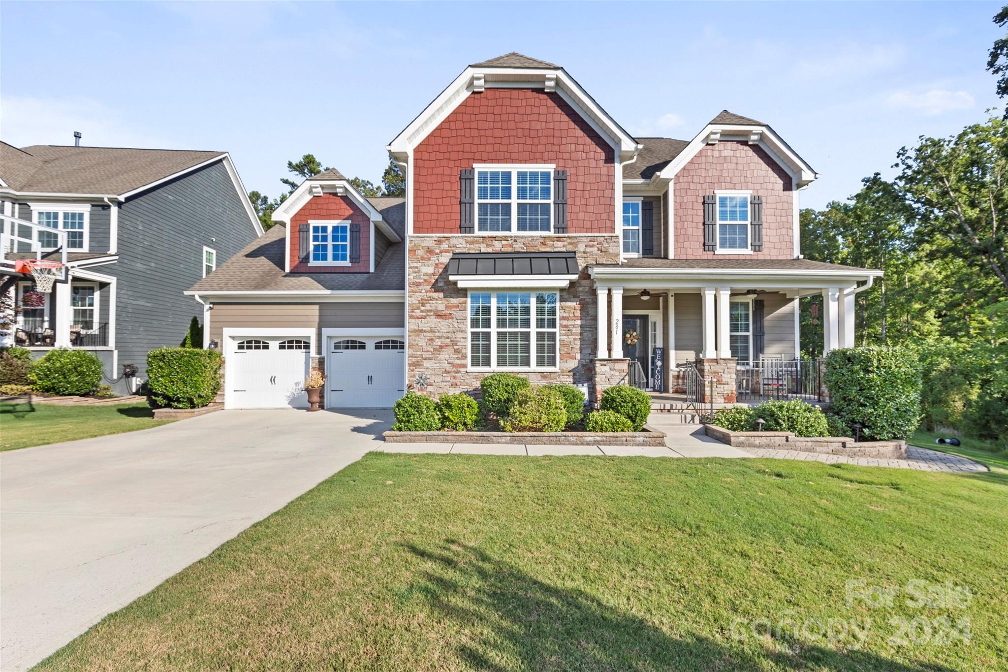 Experience luxury living at The Retreat at Rayfield with this 5,332 sq ft, move-in ready home. Featuring 6 beds, 4.5 baths, and a finished basement this home offers sophistication, comfort and versatility. The two-story entry leads to a great room with 9’ ceilings & hardwood floors throughout. The chef’s kitchen includes stainless appliances, granite counters, a breakfast bar, and an abundance of counter & storage space with a walk-in pantry, while the main-level primary suite impresses with a custom walk-in closet and spa bath with tree-line views of the property. The outdoor oasis is an entertainer's dream complete with a saltwater pool, hot tub and a fire pit in a beautifully landscaped private setting. The finished basement has an ensuite 6th bedroom, sunroom, kitchenette & 2nd laundry room w/ walk-in storage. A whole-house Solar system w/ backup battery keeps utility costs low and the conditioned garage makes project time a breeze. Conveniently close to Hwy 521, shopping & dining.