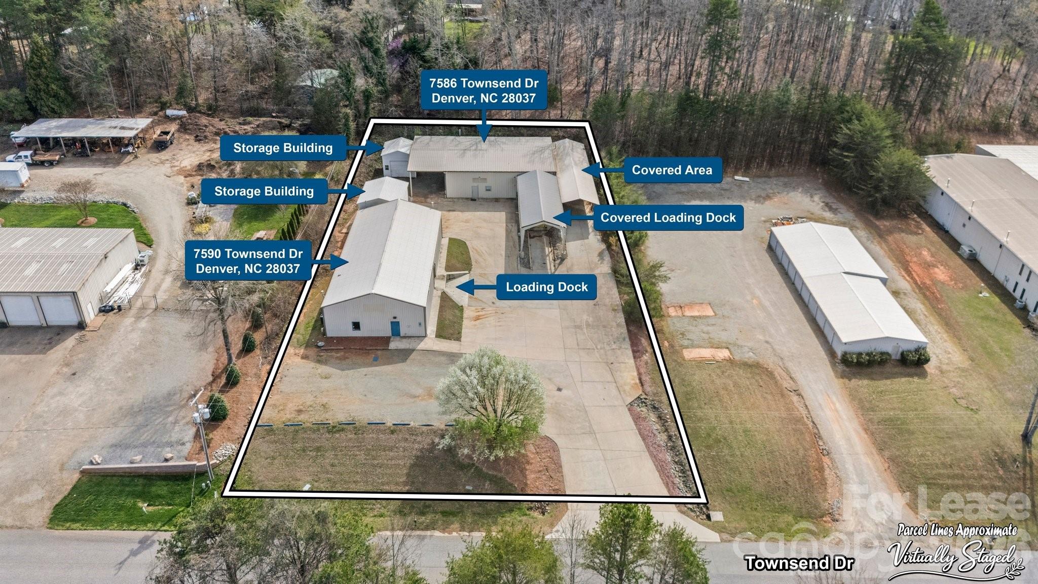 Position your business in the heart of eastern Lincoln County's most accessible industrial corridor. This flexible ±6,280 square foot facility offers the functionality that contractors, service providers, and light industrial users require. Located just off the N.C. 16 corridor and minutes from N.C. 73, it is the ideal base for operations targeting the affluent Lake Norman region.

The property consists of two warehouses measuring 3,000 square feet and 3,280 square feet respectively, each featuring its own office space, break room, and bathroom. Both buildings are available together or separately to accommodate your specific space needs. The site also includes two storage sheds plus a covered outdoor storage area, providing excellent flexibility for equipment and materials. Industrial fundamentals include drive-in doors, dock-high loading, and three-phase power, making the space ready for equipment service, marine and RV outfitting, or high-end contractor operations. Two separate power meters allow for easy tenant separation, while the water meter is joined.

This property is designed to capture the affluent, vehicle-dependent Lake Norman submarket. It is a natural fit for trades and specialty contractors seeking a professional base near high-end clientele, marine and outdoor recreation services such as boat and RV storage or lift service, and light industrial or assembly operations serving the corridor's growing residential and commercial base.

Situated within the established Triangle Business Park, the property enjoys unbeatable access directly off the N.C. 16 corridor, providing rapid connectivity to N.C. 73, I-40, and the Charlotte metro. It is surrounded by high-income households and benefits from ongoing transportation investments designed to support future growth in this booming economy.

The IG zoning – Permits a wide range of contractor, service, and light industrial uses.