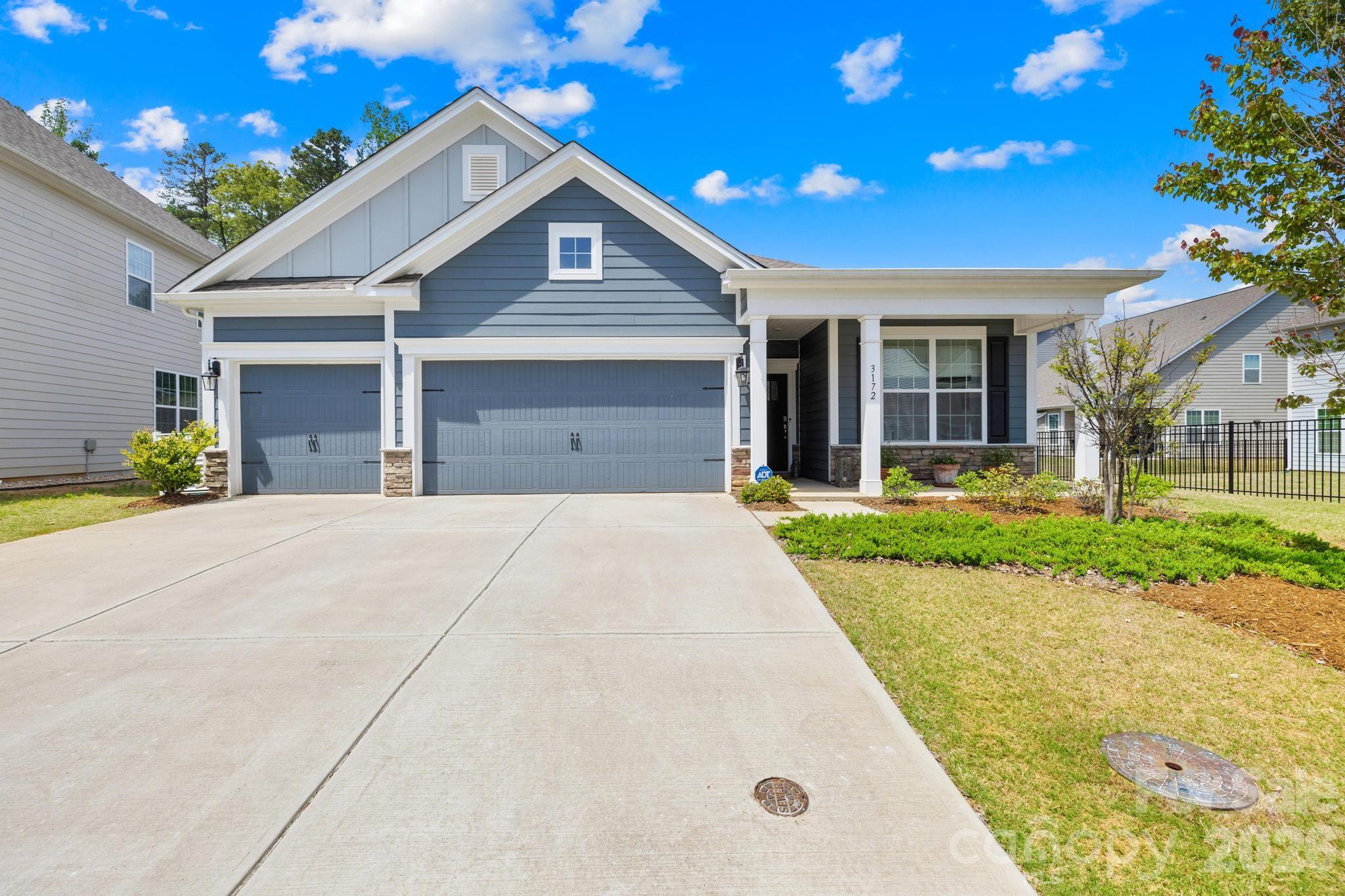 4BR/4BA home in Farm/Ingleside offers refined 1.5 story living with thoughtful design throughout. Built in 2021, this DR Horton Madison B3 features main-level primary plus 2 additional bedrooms, with upper guest suite and bonus room for flexible use. Open layout includes spacious great room with gas fireplace, formal dining, study, and well-appointed kitchen with island, double ovens, gas cooktop, pantry, and abundant cabinetry. Interior highlights include wood, tile, and carpet flooring, walk-in closets, and finished attic storage. Exterior showcases fiber cement and stone veneer, screened porch, patio, and a level wooded lot. 3-car attached garage with opener and concrete drive. Community amenities include pool, clubhouse, fitness center, walking trails, and pickleball court. Convenient to area schools, shopping, and commuting routes.
