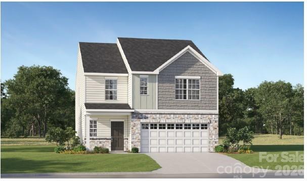 This single family home has a spacious open floorplan that connects an inviting Great Room, breakfast nook an kitchen offering quartz countertops and tile backsplash. Located upstairs is the primary bedroom, large loft area, and 4 additional bedrooms. Luxury vinyl plank flooring, quartz tops in the kitchen and tile backsplash at no extra cost! Cannon Village is a master-planned community offering new single-family homes and townhomes to a great location in York, SC. Future amenities will include a swimming pool, cabana, and park.