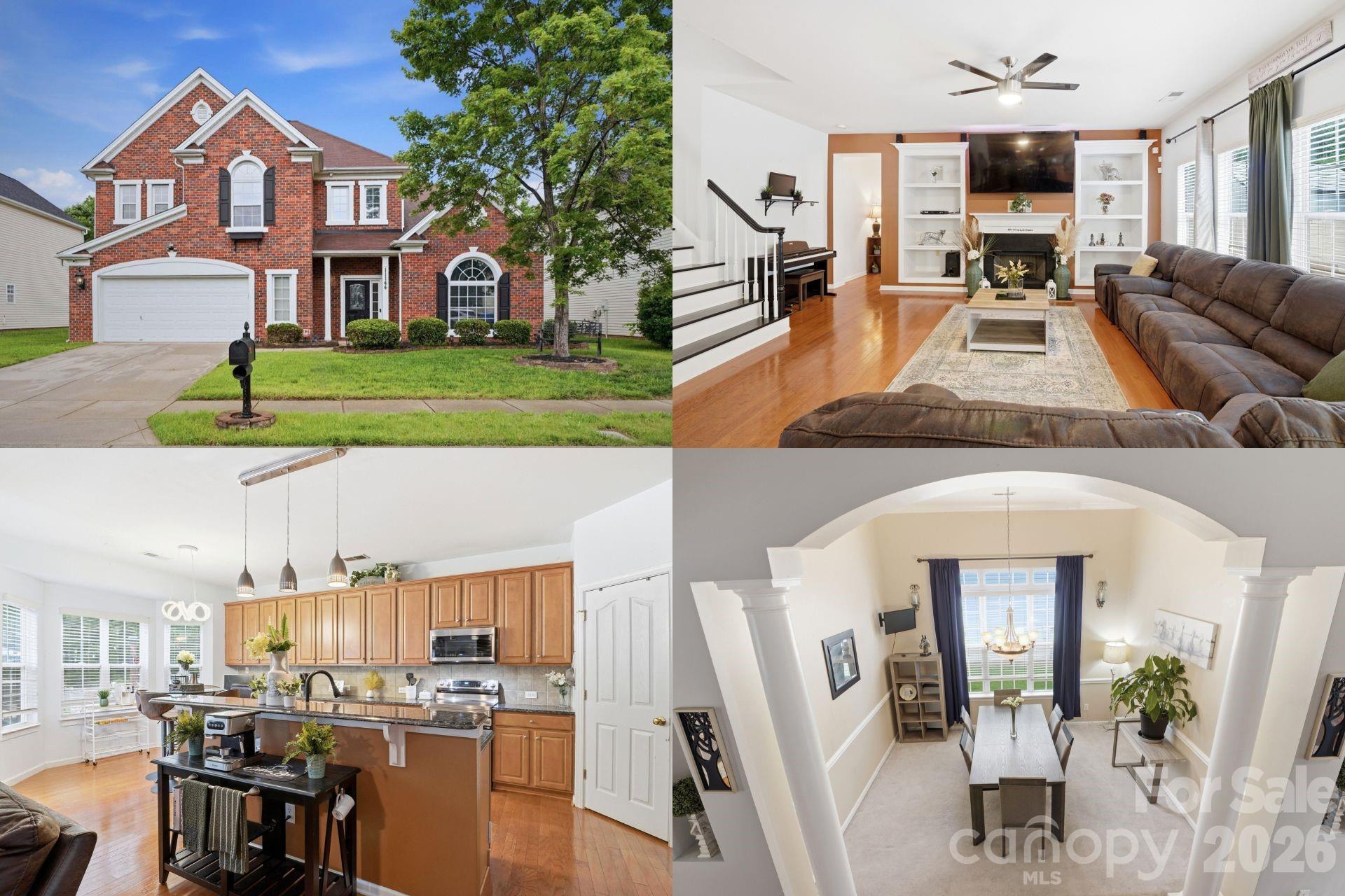 Welcome to a home that makes everyday living feel both comfortable and connected. Nestled in the established Huntington Forest community, this beautifully designed home offers the perfect blend of spacious living, thoughtful upgrades, and peaceful surroundings in one of Southwest Charlotte’s most convenient locations. Imagine starting your mornings with coffee in the breakfast nook overlooking a private, tree-lined backyard, then gathering with friends and family in the open-concept kitchen and spacious family room designed for connection and comfort. The heart of the home features granite countertops, upgraded cabinetry, a large island with bar seating, and new appliances that make everyday living feel elevated.

The main-level primary suite creates a peaceful retreat with a spacious sitting area, spa-inspired bath, oversized walk-in closet, dual vanities, soaking tub, and separate shower. Hardwood floors throughout much of the main level, a dramatic two-story foyer, formal dining room, private office, and custom built-ins add warmth, character, and functionality to every space. Upstairs offers room for everyone with generously sized secondary bedrooms and flexible living options perfect for guests, hobbies, work-from-home needs, or recreation space.

Outside, the wooded backyard and patio create the perfect setting for relaxing evenings, weekend cookouts, or simply enjoying a little privacy after a busy day. Life in Huntington Forest means more than just a beautiful home. Residents enjoy sidewalks, a community pool, playground, and a location that keeps you connected to everything Southwest Charlotte has to offer. Convenient access to shopping, dining, major highways, Charlotte Douglas International Airport, Lake Wylie recreation, and Uptown Charlotte makes everyday life easier while still offering the comfort of a residential neighborhood feel. With features like a gas fireplace, hardwood stairway, dedicated office, built-in shelving, surround sound, spacious garage, and a roof replaced in 2020, this home blends comfort, convenience, flexibility, and lifestyle in one of Southwest Charlotte’s most desirable locations.