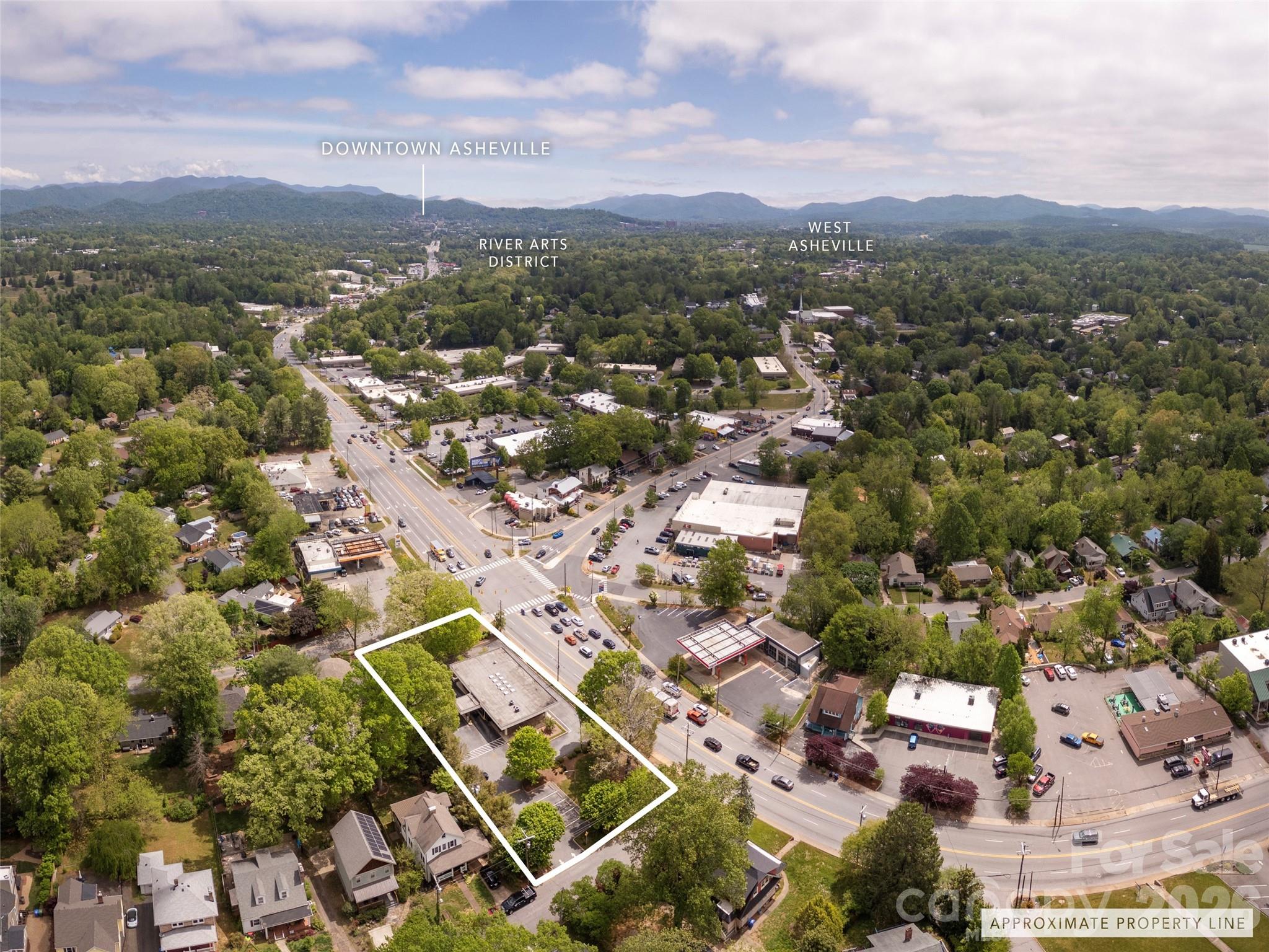 Prime, high traffic retail corner at a major intersection in West Asheville! This highly visible, well-appointed glass & brick bank branch is perfect for conversion into professional services, medical/dental offices, smart tech or boutique retail! Exceptional investment property located along West Asheville’s main east- west traffic feed! Beautifully shaded lot on a traffic-lit corner with abundant onsite parking and multiple points of access. The drive-through facility has use or conversion potential for a myriad of business uses. Clean, modern, lots of glass and natural interior lighting! Ask agent about seller’s financial use restriction. Showings by appointment only!