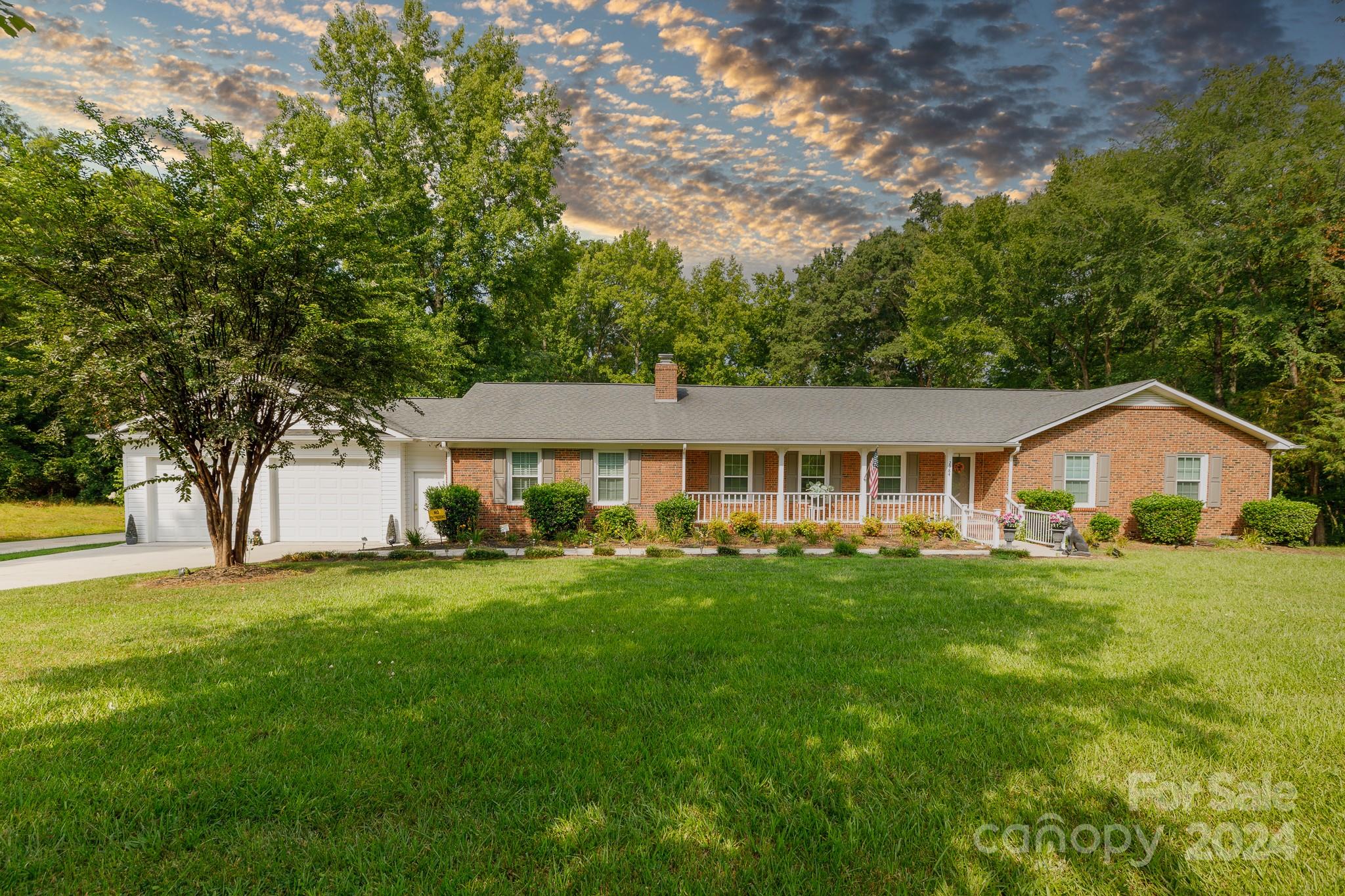 This charming one-story home is nestled on a beautiful 1.5 acre lot, offering private living and an inviting in-ground pool, perfect for relaxation and outdoor entertaining.  This home has been lovingly maintained and features two large family rooms, both with gas fireplaces.  Gorgeous Kitchen with granite island and countertops that opens to screened deck and pool.  Nicely sized Primary with updated bath.  Remaining bedrooms are spacious with great closet space.  Huge laundry room with cabinets, sink and storage closet.  Additional home amenities include encapsulated crawlspace with dehumidifier, electric hookup for a camper or car, generator hookup and a natural gas connection for outdoor grill.  Schedule your personal tour today!