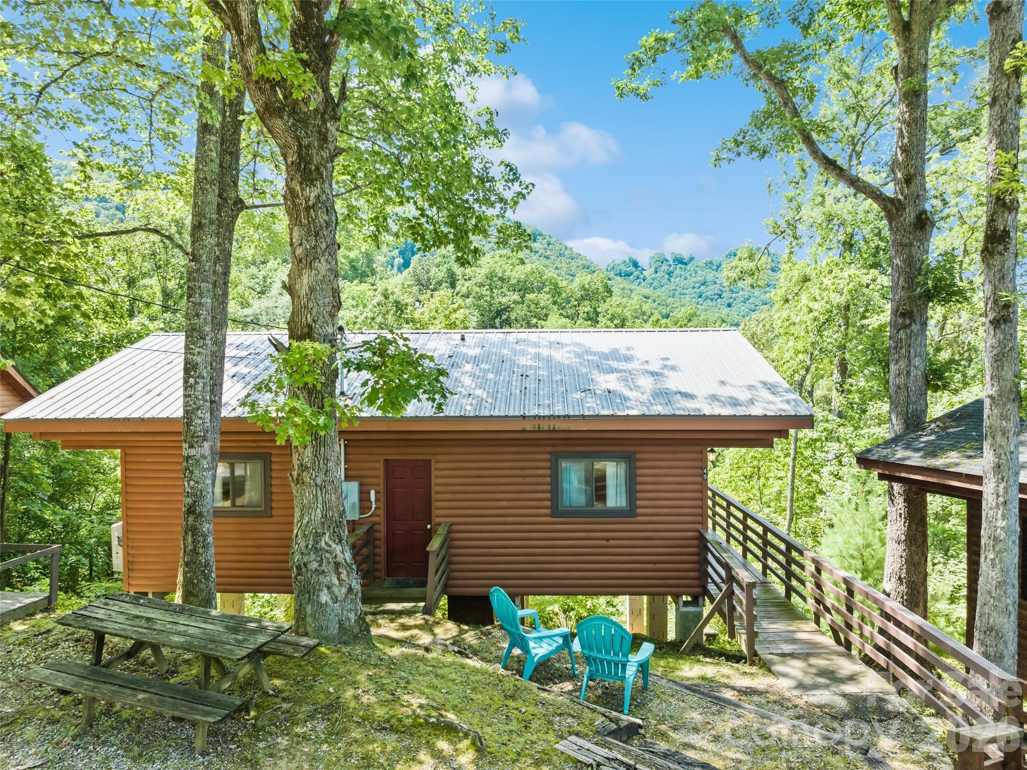 This rustic Bryson City mountain cabin is just what you're searching for! It's a serene get-away, or a fun adventure - convenient, intimate, and comfortable in all seasons. With the warm, tongue-and-groove wood interior, you feel right at home reading, playing board games, entertaining, and gathering together. Guests have privacy with a split bedroom layout, but can still enjoy each other with its open-concept kitchen/dining/living area. Simplicity speaks volumes with the cabin's no-fuss maintenance. Or, investors can explore rental income options for this property. It is minutes from the NOC, Fontana Lake, GSMRR, Cherokee Casino, hiking trails, fishing, dining, shopping, boating, and much more. Further, guests can take advantage of the Resort's many amenities - a fitness center, swimming pool, game room, restaurant/bar, and such. STRs allowed, but no rental history; septic records requested.