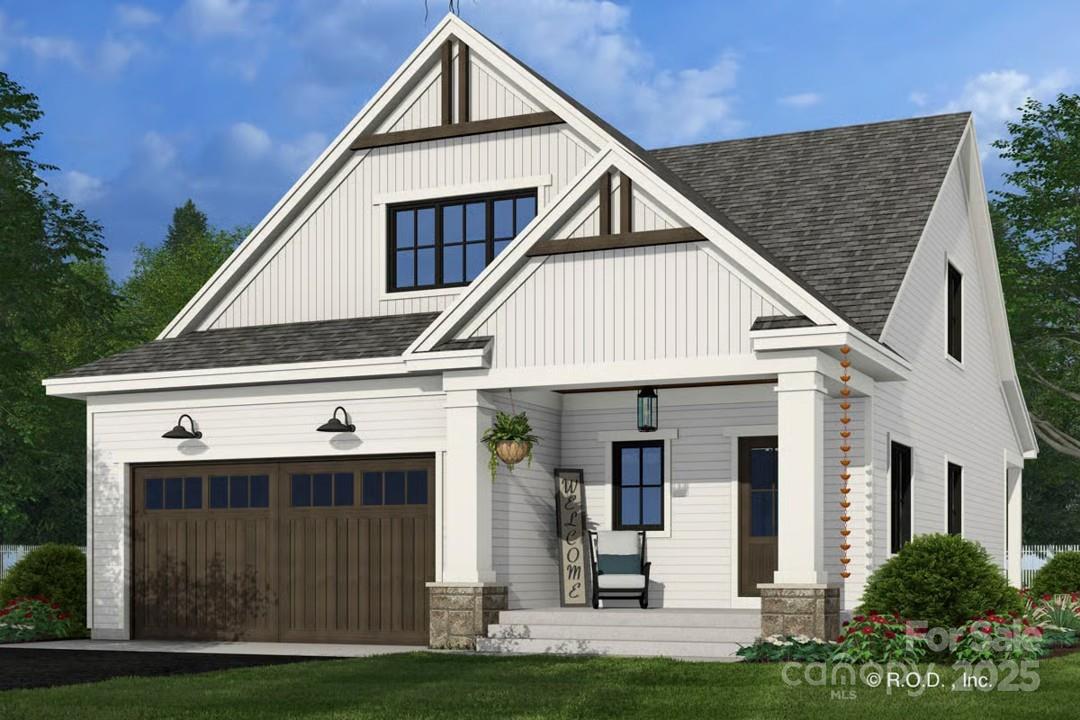 This 1,995 sq ft farmhouse combines modern comfort with timeless style. It offers three bedrooms and three and a half bathrooms, with a welcoming front porch for relaxation. Inside, the open layout provides clear sightlines from the front to the rear, creating a spacious feel.The kitchen, with a large island and walk-in pantry, is the heart of the home and connects to the dining area, which opens to the rear porch for easy indoor-outdoor living. The family room is a cozy space for gatherings, while the main-level master suite features a private bath and walk-in closet.
Upstairs, two bedrooms and a versatile loft offer additional space, and a two-car garage completes the practical design. The lot has a lovely view of a mountain and sits on a peaceful hill. This home is a proposed build right now. Septic and well permits are complete and so building can start right away with a contract. All photos online are renderings of the plan and possible finishes.
