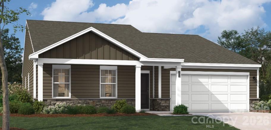 Enjoy the perfect blend of comfort and convenience in this beautifully designed home located within a sought-after 55+ community. Positioned on a desirable interior homesite, the welcoming covered front porch creates the perfect setting for relaxing mornings or friendly conversations with neighbors.

Designed for effortless main-level living, this home features a spacious primary suite complete with a spa-inspired en-suite bath and generous walk-in closet. Two additional bedrooms and a full bath offer flexibility for guests, hobbies, or additional living space, while a private pocket office provides an ideal spot for working from home or staying organized.

The heart of the home is the well-appointed kitchen, showcasing upgraded finishes, quartz countertops, stainless steel appliances, and a large center island perfect for gathering and entertaining. The open-concept layout flows seamlessly into the inviting living area and extends to the rear patio, where a peaceful, wooded backdrop creates a tranquil outdoor retreat.

With its thoughtful layout, stylish upgrades, and low-maintenance lifestyle appeal, this home offers an exceptional opportunity to enjoy active adult living at its finest. Schedule your showing today.