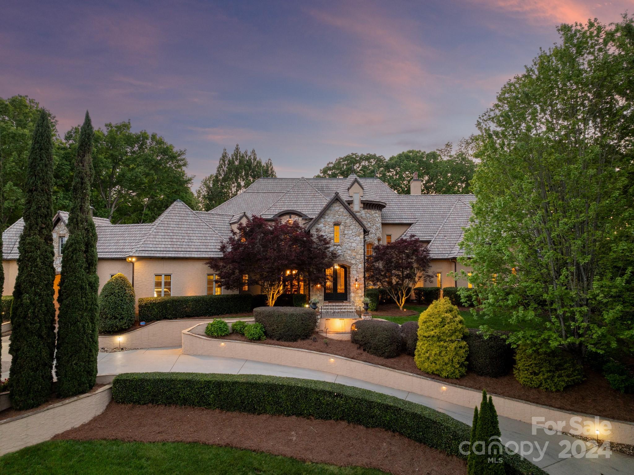Welcome to this luxurious Piper Glen Estate home, nestled on a .7-acre lot on the 16th green, seamlessly blending grand elegance with everyday comfort. Step into the impressive foyer with a sweeping curved staircase and spectacular stone flooring leading to the impressive Living Rm with a majestic fireplace and French Door & window wall opening to the spectacular Backyard Pool setting. Entertain in style with your Dining Rm walk-in wine cellar & circular Bar vestibule. Great Rm boasts exposed beams and a stone wood-burning fireplace. Or enjoy quiet moments in the sun-filled office and wood-paneled library. The lavish Primary Suite features a sitting room, fireplace, spa-like bath, and covered Terrace access. Outside, the enchanting pool with jacuzzi, 2-tiered waterfall, and outdoor fireplace is ideal for gatherings. The pool house adds a touch of luxury with a private sauna and steam shower. Come experience the unparalleled elegance and exceptional livability of this exquisite Estate!
