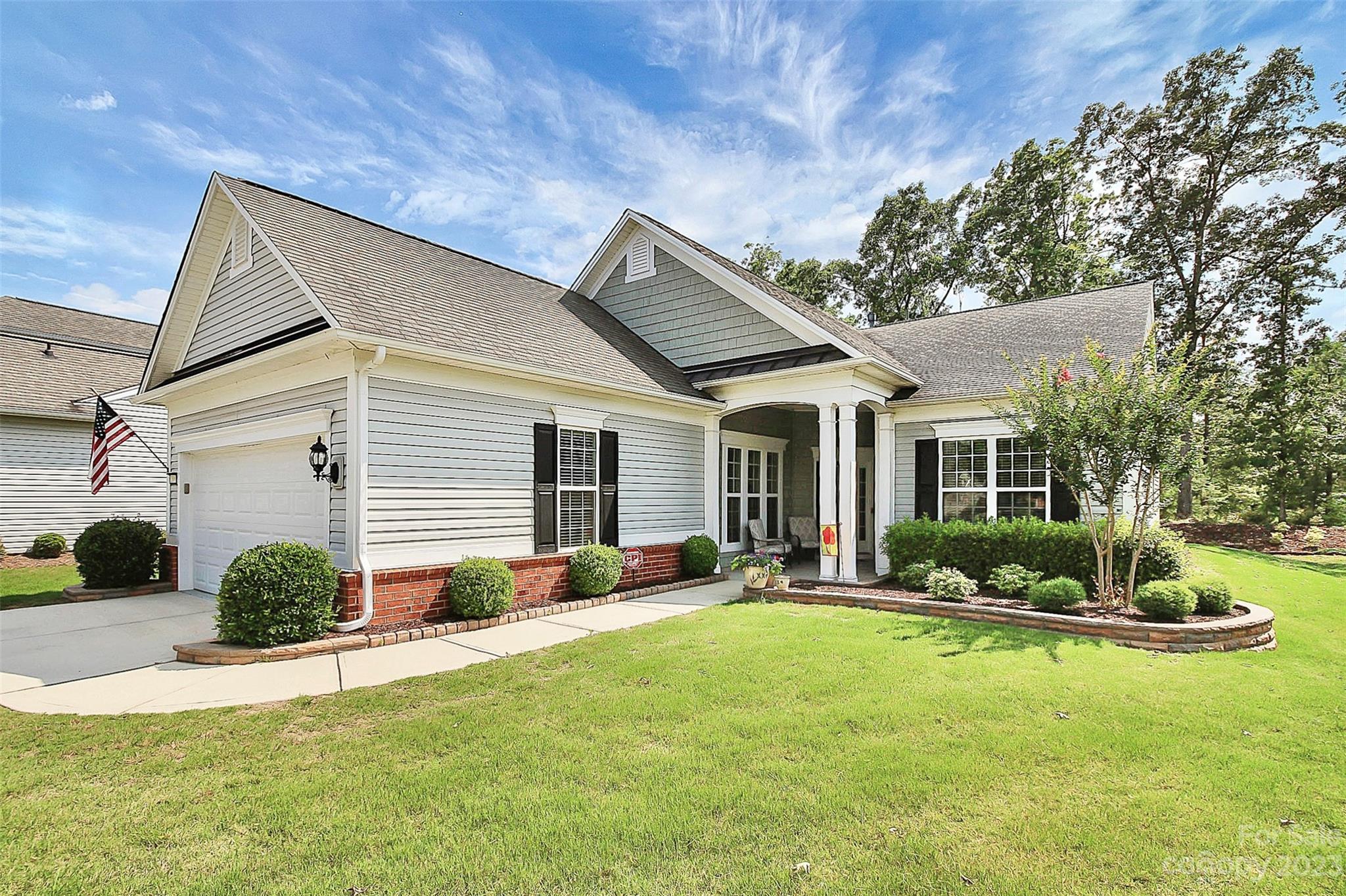 Discover a haven of comfort & style in this popular Surrey Crest. Enjoy upgraded dishwasher, refrigerator, professionally painted cabinetry and convenient pull-out drawers. Freshly painted interiors create a bright and inviting atmosphere. Modern comforts include a surge protector, thermostatically controlled attic fans, 
and a hot water recirculating pump. Upgraded ceiling fans add an elegant touch to this relaxing home. Don't miss the upgraded glass shower enclosure in the primary bathroom. This lovely home is nestled on a private cul-de-sac lot, overlooking the 9th tee box. Enjoy the serene ambiance of the quiet backyard, featuring a spacious brick paver patio Complemented by lush landscaping. Experience maintenance-free living & indulge in resort-style amenities at your fingertips. Residents enjoy the added convenience of being just moments away from a vibrant tapestry of shopping, dining, & entertainment, creating an idyllic blend of tranquility & accessibility.