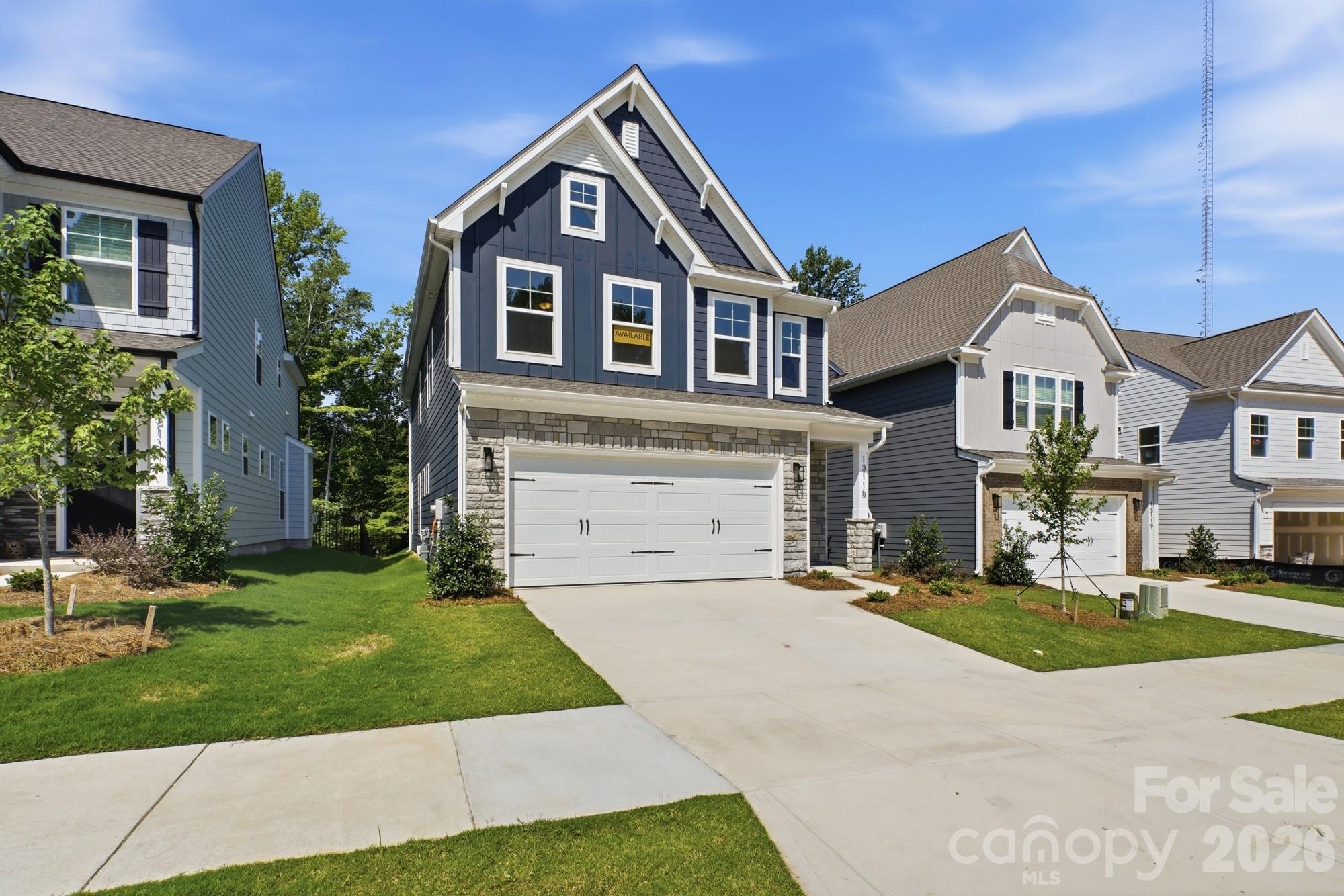 New boutique community in Charlotte near the University area with easy access to dining, retail, and interstates. This 2-story Arlington plan offers 3 bedrooms, 2.5 baths and more than 2,200 square feet of living space. The main living area features the family room with gas fireplace, breakfast area that walks out to covered porch and designer kitchen. The kitchen has upgraded cabinets, quartz counters, tile backsplash, and stainless appliances including a range hood. The main floor also features an office, powder room and foyer with tray ceiling. The primary bath has a shower with bench seat & semi-frameless door, double-bowl vanity, and linen closet. The upper floor is completed with two more bedrooms, a hall bath, loft, and laundry room. Visit today and find out more about this exciting new community!