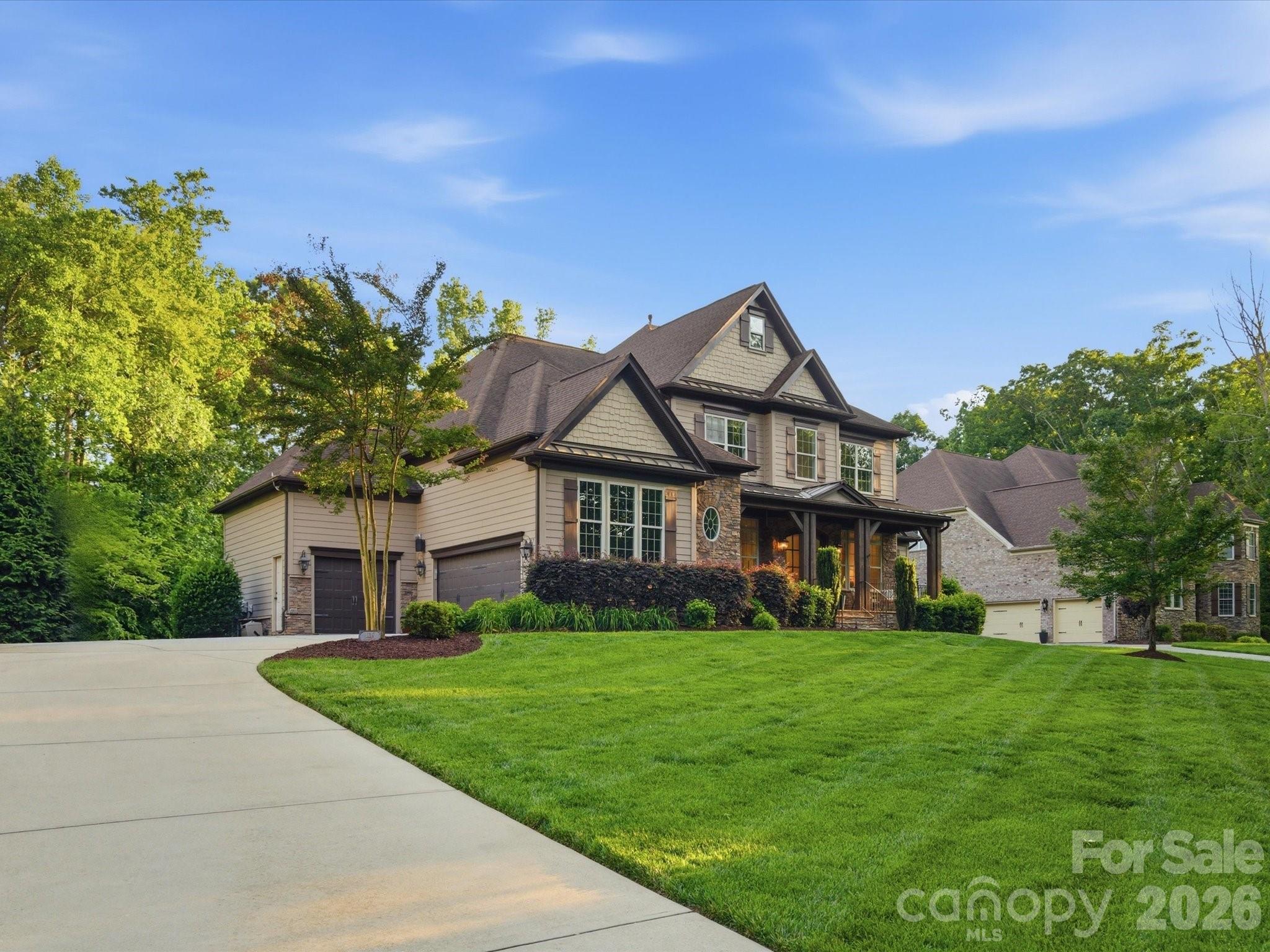 Exceptional opportunity in the sought-after Weddington School District. This thoughtfully designed home offers a versatile, multi-generational floor plan with two fully equipped living levels — ideal for buyers seeking flexible space and room to grow. The main level impresses with a soaring two-story great room anchored by a dramatic stone fireplace, flowing seamlessly into a stunning chef's kitchen and gorgeous dining area. Step through to the screened porch and feel completely surrounded by the treetop canopy — a tranquil retreat you'll never want to leave. Also on the main level: a formal living room, formal dining room with butler's pantry and secondary dishwasher, a convenient drop zone off the three-car garage, a spacious primary suite with 2 large walk in closets, and a private home office. Upstairs, four generously sized bedrooms are served by two Jack-and-Jill baths, each with direct bathroom access — a smart layout that maximizes both privacy and functionality. The fully finished basement is the true showstopper. A complete second kitchen with a large gathering island and all appliances, an open great room, a secondary primary bedroom with private full bath, a second laundry room, plus a bonus room and flex space, 1/2 bath and to round it out over 650 sq ft of unfinished storage— this level functions as a fully self-contained living suite, offering remarkable flexibility for any lifestyle. Enjoy the extended outdoor space with flagstone paver patio, fire pit and built in grilling station. Fresh paint throughout, new carpet, updated lighting and kitchen refresh making it turnkey for its next owner. Located on just under an acre is sought after Bromley. Conveniently located minutes from Weddington's top-rated schools, premier shopping, dining, and quick access to I-485.