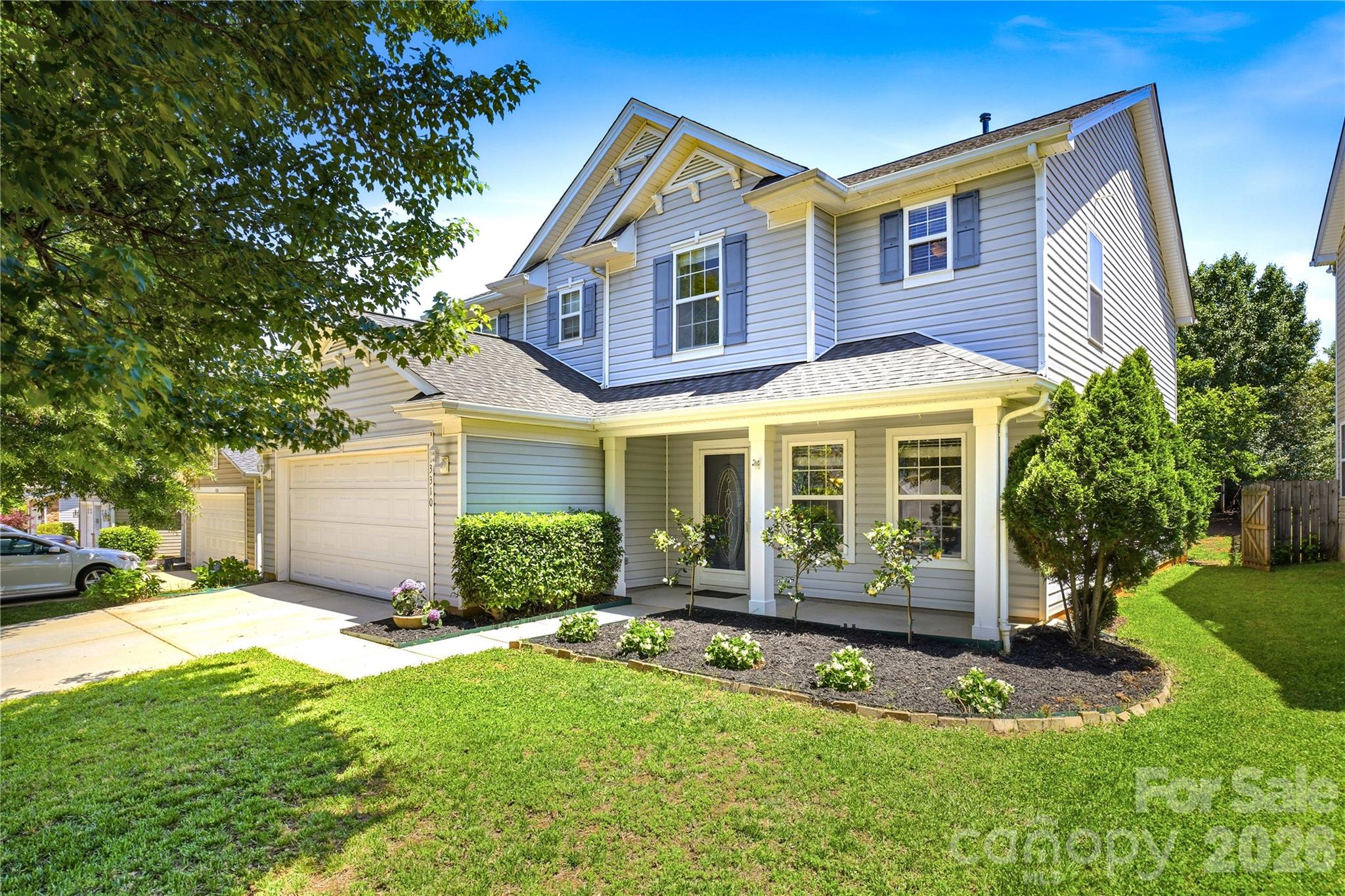 Welcome to this spacious 4-bedroom home in Hamilton Lakes, offering over 2,600 square feet of comfortable living space and a functional open-concept layout designed for both everyday living and entertaining. The main level features generous living and gathering spaces, while upstairs you'll find a large primary suite along with three additional bedrooms, providing flexibility for family, guests, a home office, or hobbies.
Step outside to enjoy the fully fenced backyard featuring a large stamped concrete patio—perfect for grilling, relaxing, or hosting friends and family. An additional storage building offers valuable extra space for tools, outdoor equipment, and seasonal storage.
Major updates provide peace of mind, including a new roof in 2024, a new furnace installed in 2025 with a transferable warranty, and a water heater replaced in 2021. The HVAC system has also been professionally serviced annually.
Residents enjoy access to the neighborhood pool and a convenient location just minutes from RiverGate shopping and dining, Fort Mill, Charlotte Douglas International Airport, I-485, I-77, and all that Charlotte has to offer. Combining space, updates, and location, this home presents an exceptional value in today's market. LOW HOA