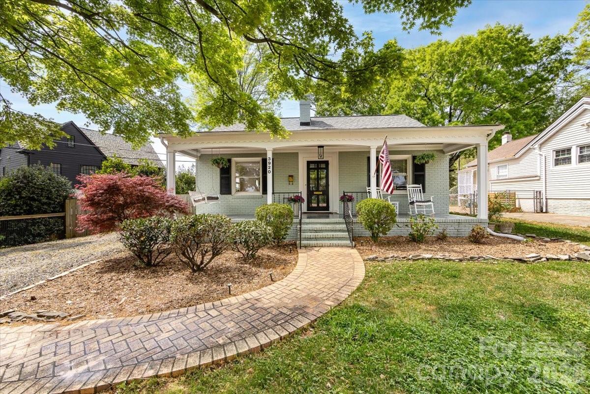 Location, location, location.  Adorable 3 BR, 2 Full Bath Bungalo.  The home is located across from Park Road Shopping Center, and absolutely gorgeous multi-million dollars homes. Hardwood floors newly refinished and fresh paint throughout. You are greeted with a beautifully landscaped front yard and large covered rocking chair front porch. Step through the door to a large family room with a gas fireplace.  There are two secondary BRs in the front of the home with an updated full bath in between. All new kitchen cabinets, Quartz counters, tiled backsplash, and SS appliances.  Beautiful coffee/wine bar with extra built-in cabinets.  Laundry room and dedicated office/flex off the kitchen. The expansive primary BR includes hardwoods, two walk-in closets, and ensuite bath Ensuite full bath includes a marble floor, a tiled shower, and dual vanities.  From the primary BR step outside to covered stamped patio, privacy fenced-in yard, including 197ft storage shed.  Home has so much charm, with an amazing location that is steps away from Park Rd Shopping Center, The Greenway, and Freedom Park.