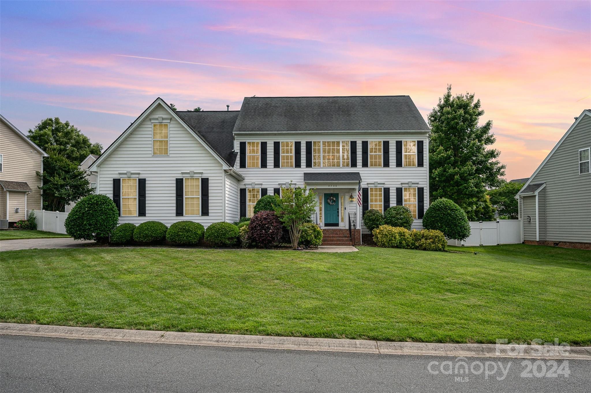Beautiful home, both inside & out, plus a hard to find side entry 3 car garage! The layout is perfect for entertaining and has an updated kitchen with LG appliances, custom 54” cabinets, tile backsplash, farm sink, quartz countertops & a huge custom, command central island. The kitchen opens into a spacious 2-story great room with a gas fireplace and tall windows that provide natural light. The main level also includes a laundry room, new drop zone, living room/office, formal dining, half bath AND a flex room. The split stair case takes you to the upper level where you will find four bedrooms and an ENORMOUS walk in attic that will make all of your storage dreams come true. Enclosed backyard includes a new deck and a well maintained lawn featuring mature landscaping with in-ground irrigation. Many updates including paint, all interior doors hardware, custom shelving in baths, closet shelving, french drains in backyard, privacy fence around trash containers.