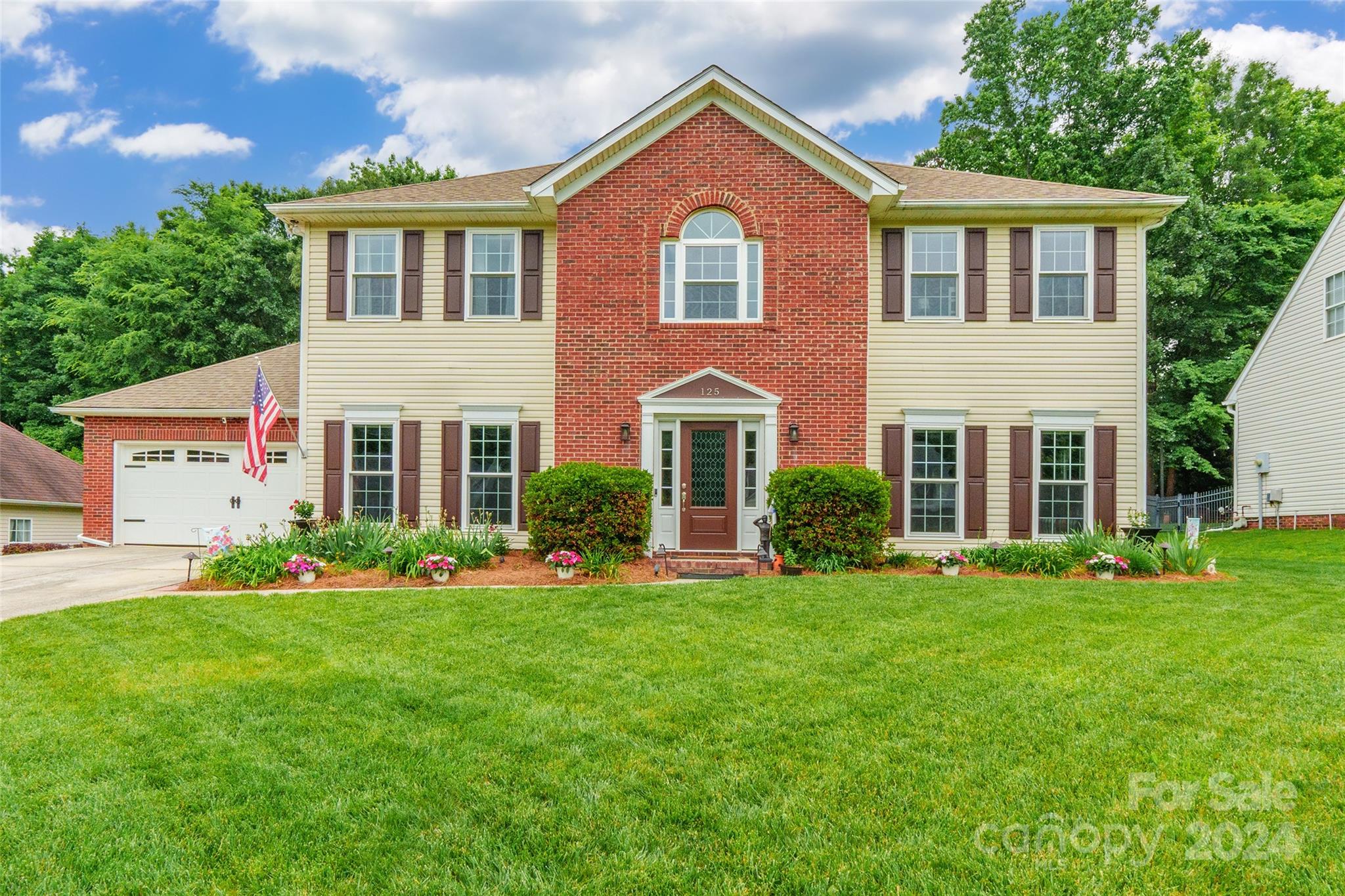 Impeccable elegance awaits in this meticulously maintained 5 bedroom, 2.5 bath retreat. Adorned with exquisite curb appeal, step inside to discover a great room & formal dining room boasting wainscoting and durable Pergo floors that flow seamlessly throughout the main living areas. The stunning kitchen features stainless steel appliances, a pantry, and a spacious island, opening to the breakfast area & living room with a cozy gas log fireplace. Retreat upstairs to find all bedrooms conveniently located, including the show-stopping primary suite with tray ceilings and an ensuite bathroom with dual vanity & garden tub. Outside, a serene oasis awaits with a covered patio overlooking a stunning in-ground pool & a grilling pavilion equipped with lighting & a ceiling fan. Enjoy the convenience of front & backyard irrigation, along with recent upgrades including a new pool pump & filter in 2021 and replaced windows in 2023. Comm amenities include 2 ponds, walking trails, rec area & more!