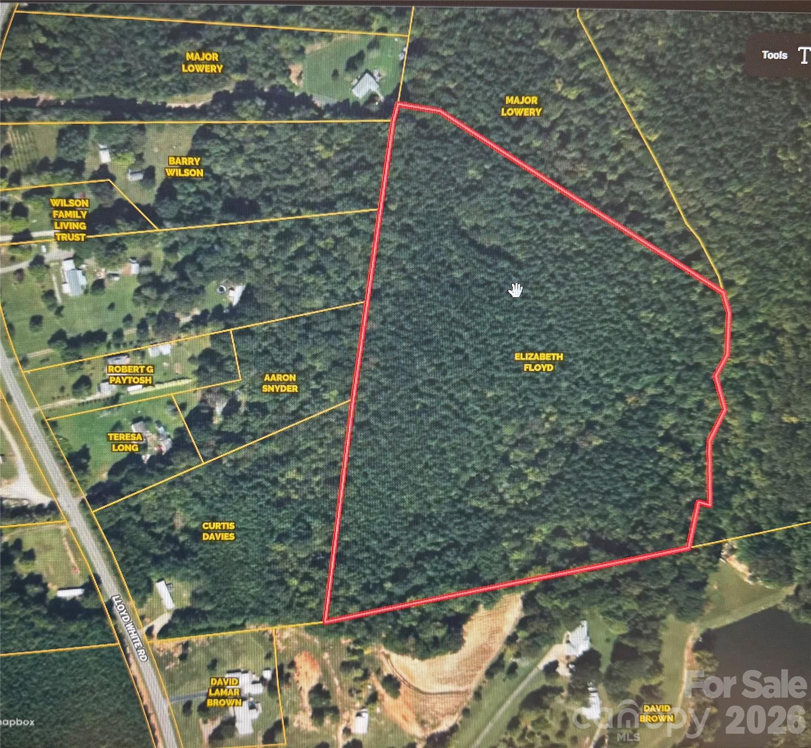 19 wooded acres off Lloyd White